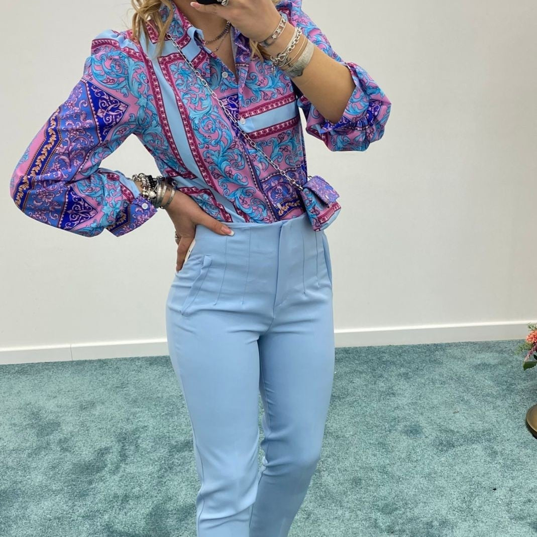 Pantalone a sigaretta con pinces avanti