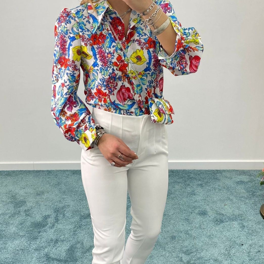 Pantalone a sigaretta con pinces avanti