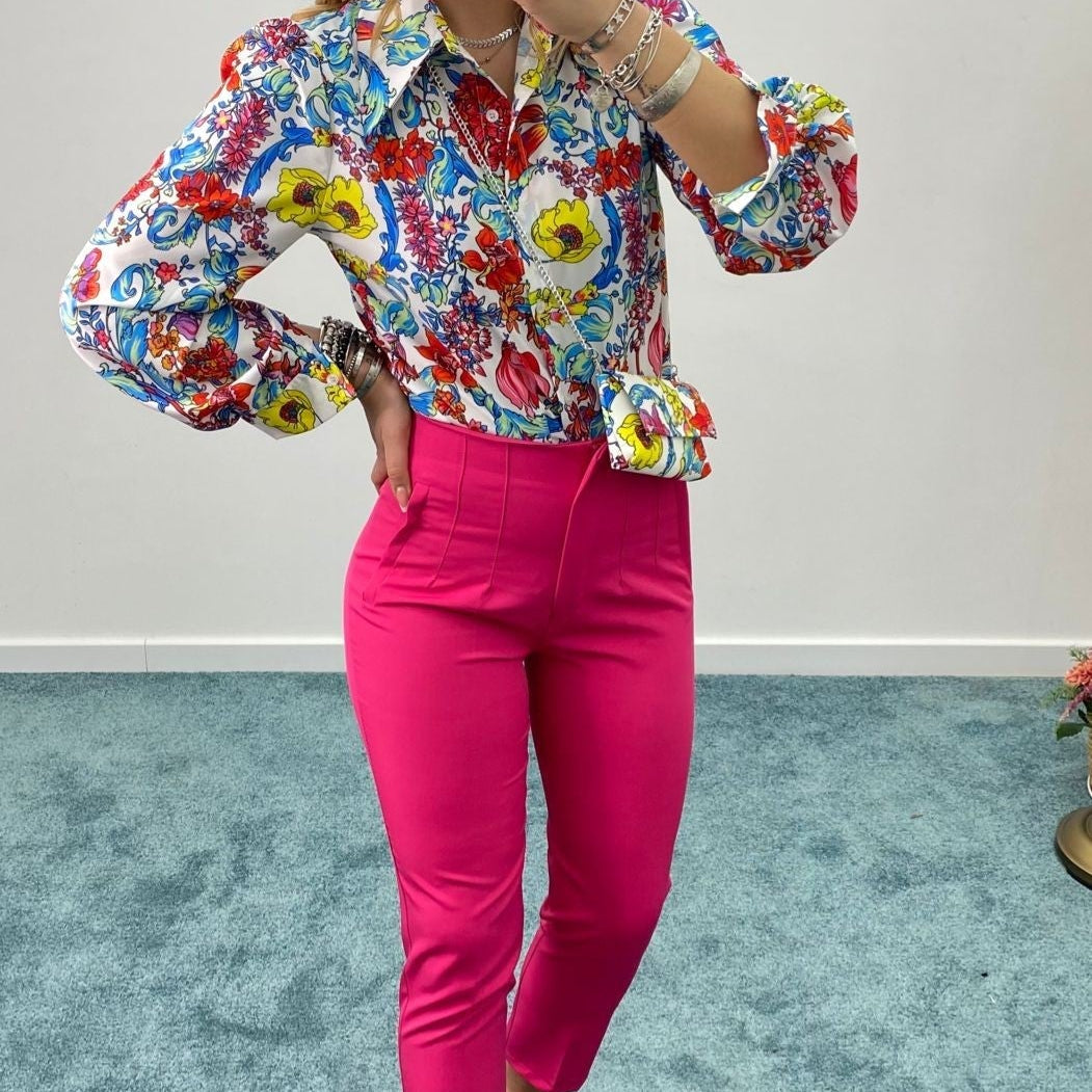 Pantalone a sigaretta con pinces avanti