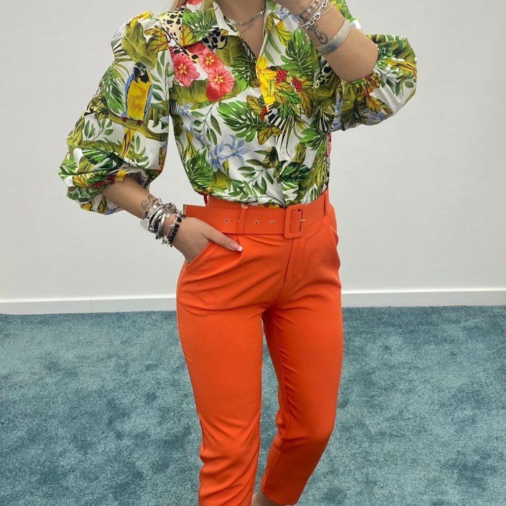 Pantalone sigaretta tasca america con cintura