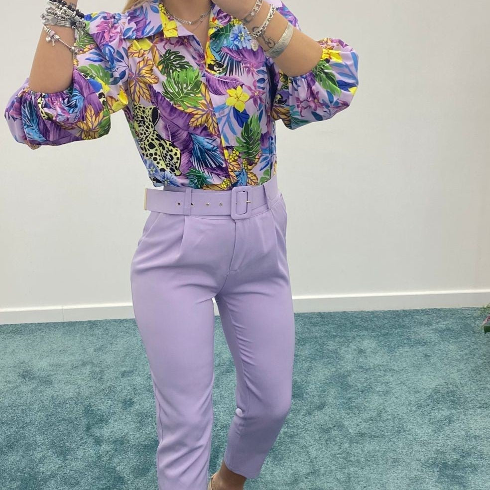 Pantalone sigaretta tasca america con cintura