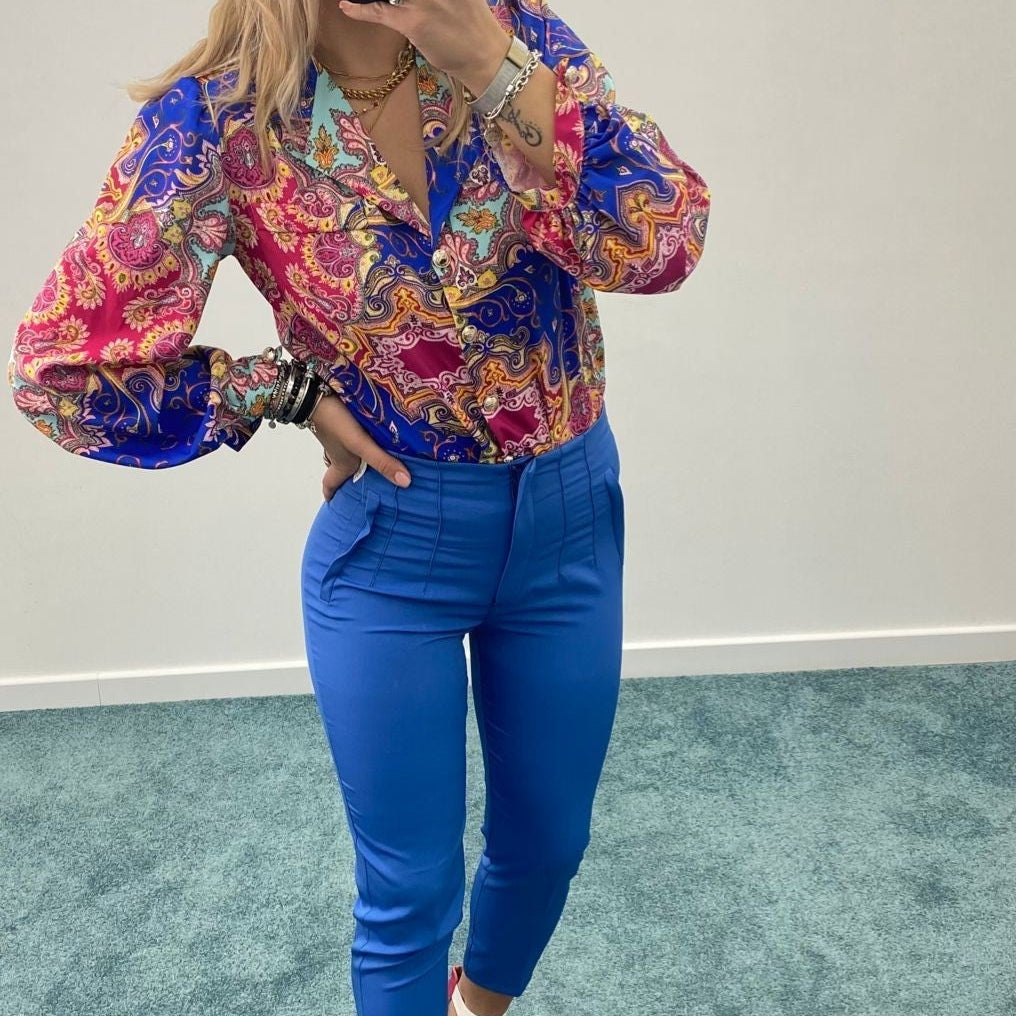 Pantalone a sigaretta con pinces avanti