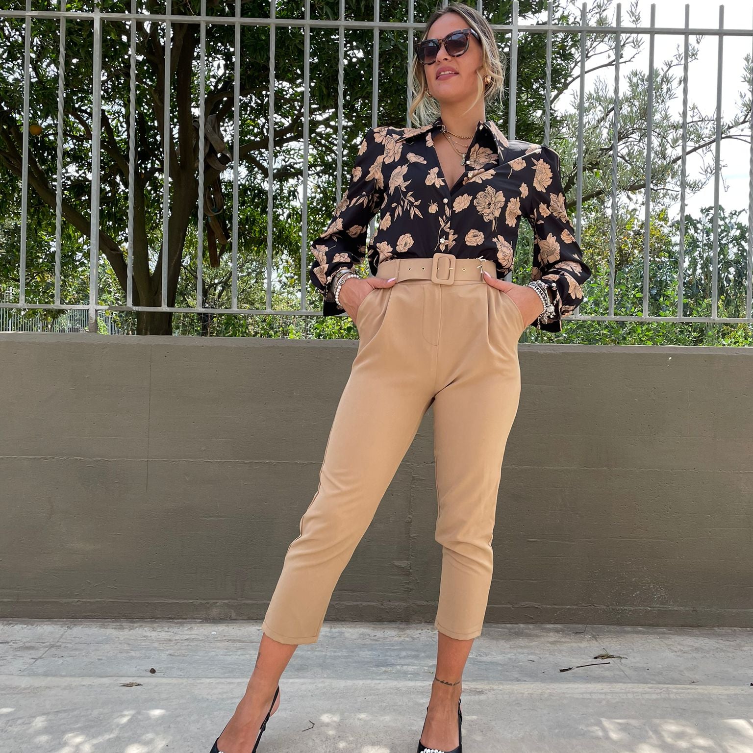 Pantalone sigaretta tasca america con cintura