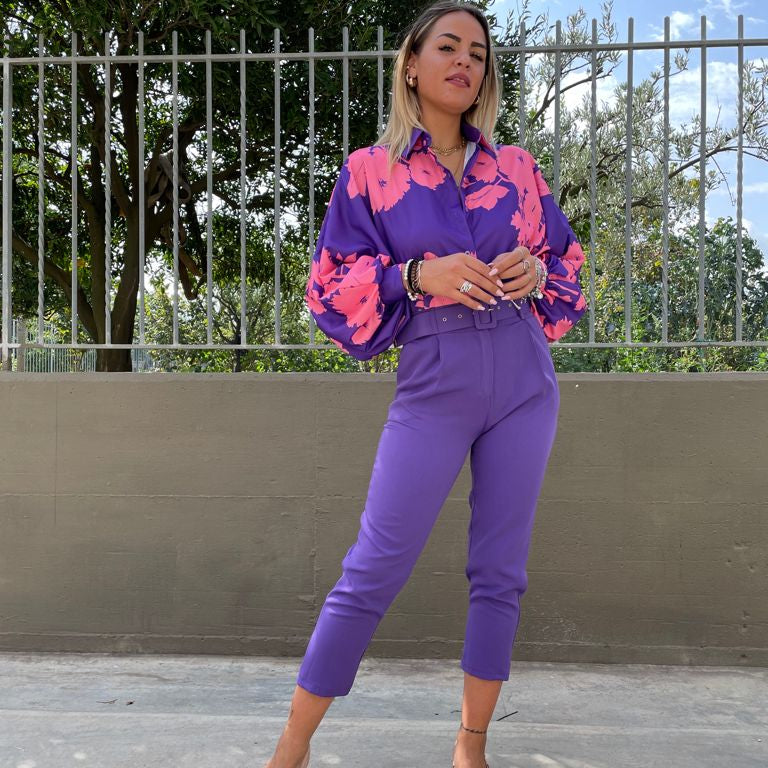 Pantalone sigaretta tasca america con cintura