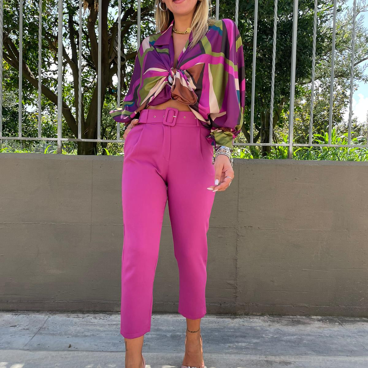 Pantalone sigaretta tasca america con cintura