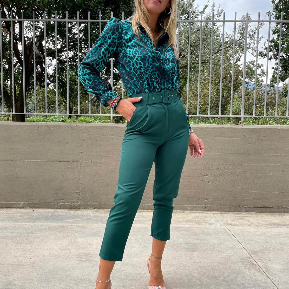 Pantalone sigaretta tasca america con cintura