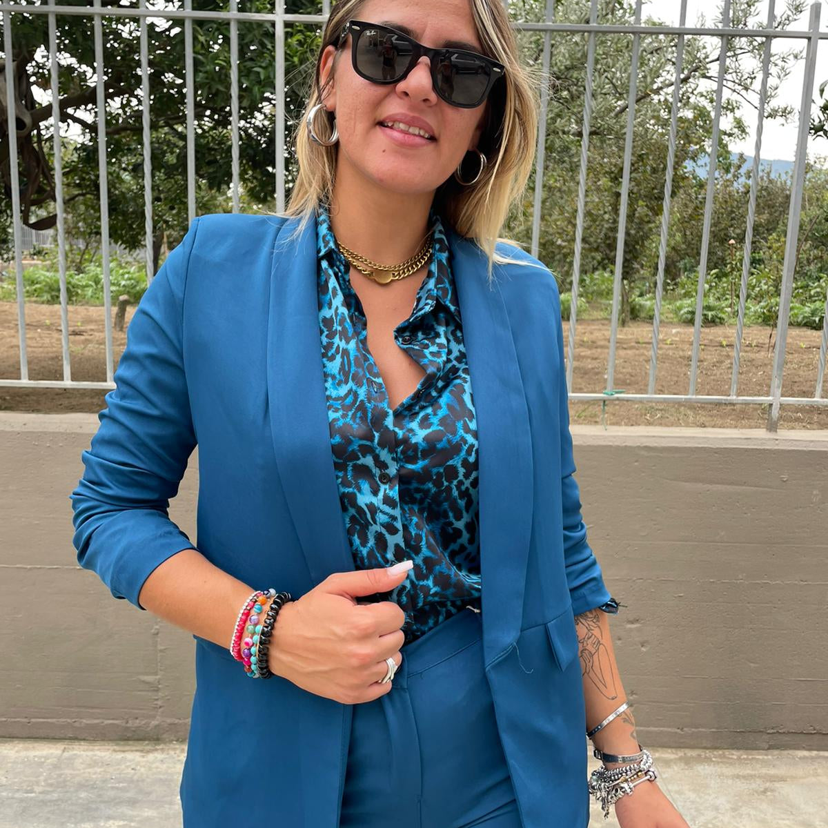 Giacca sciallata con manica 3-4 arricciata