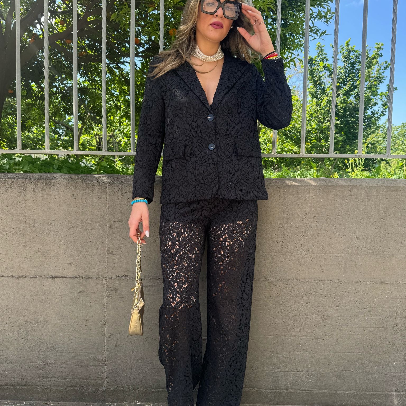 Tailleur 2 pezzi in pizzo