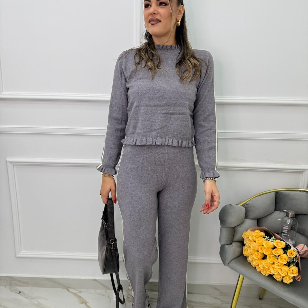 Coordinato 2 pezzi con orli ondulati