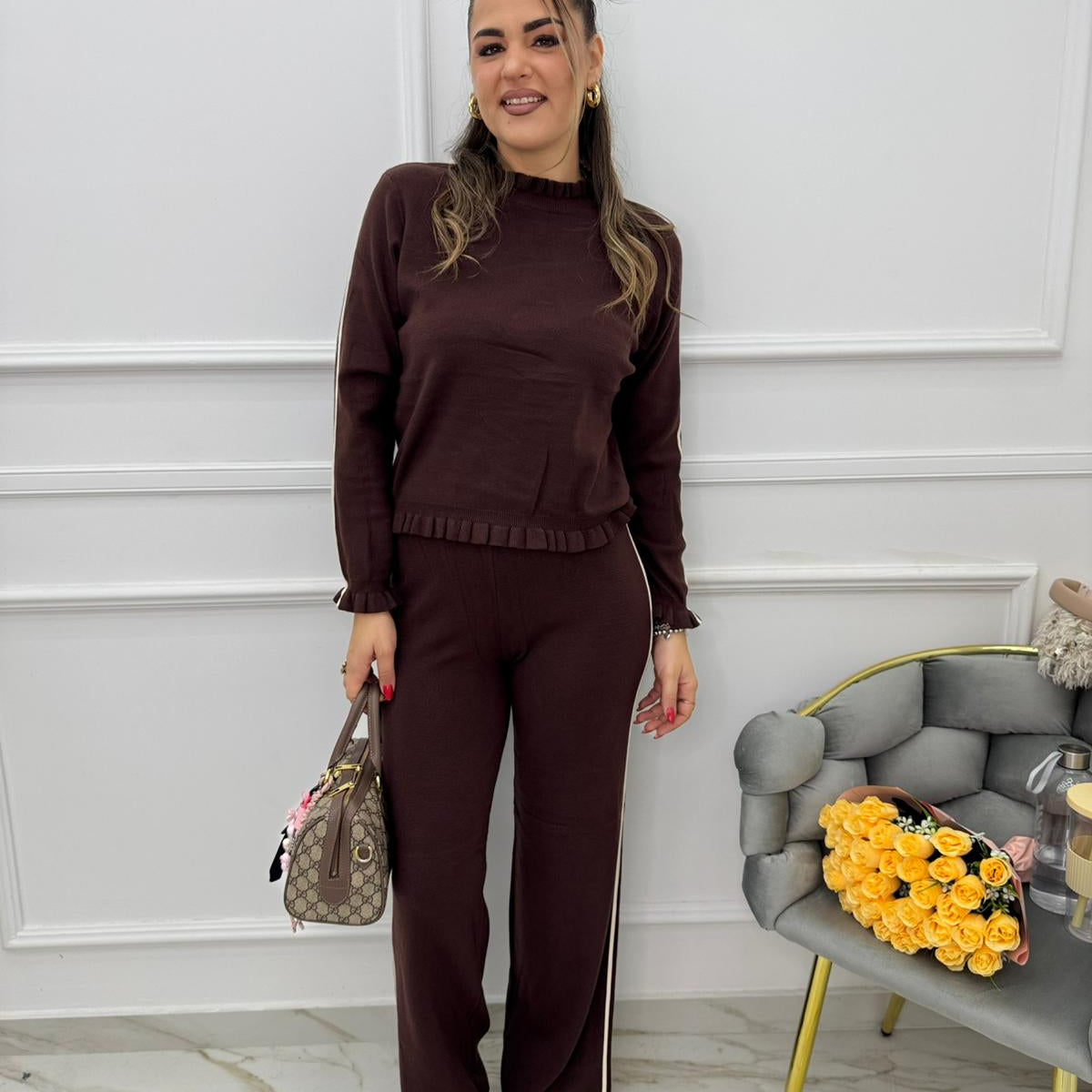 Coordinato 2 pezzi con orli ondulati