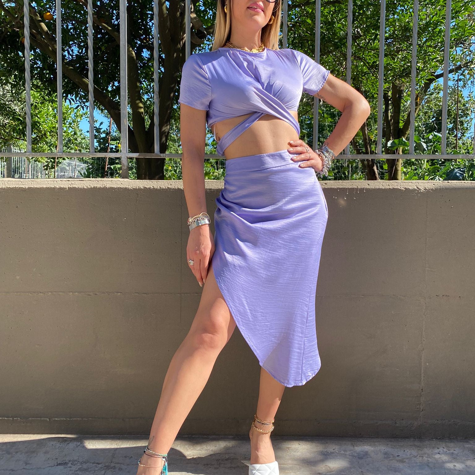 Coordinato J'adore  con longuette asimmetrica