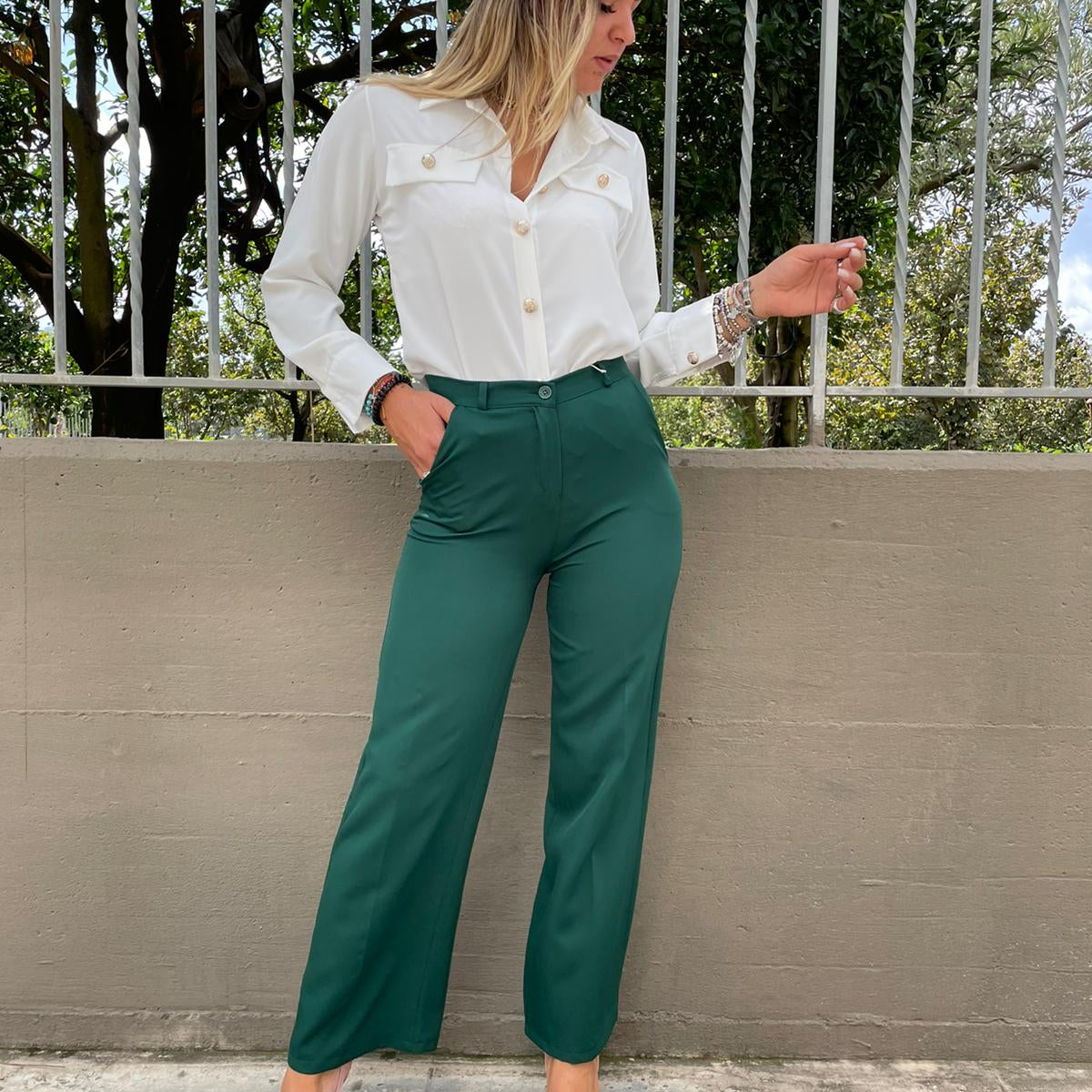 Pantalone palazzo tinta unita