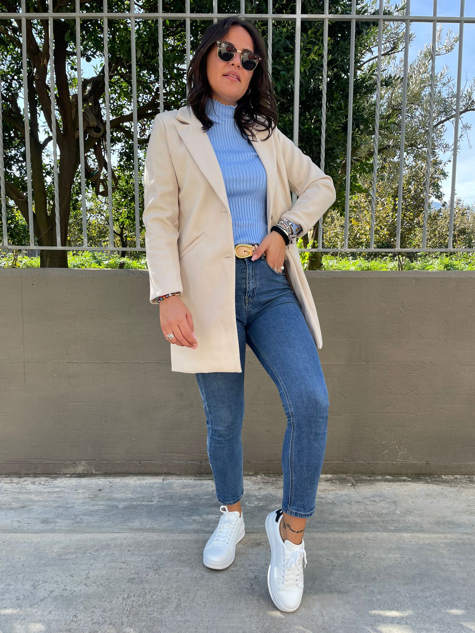 Cappottino mono petto tinta unita