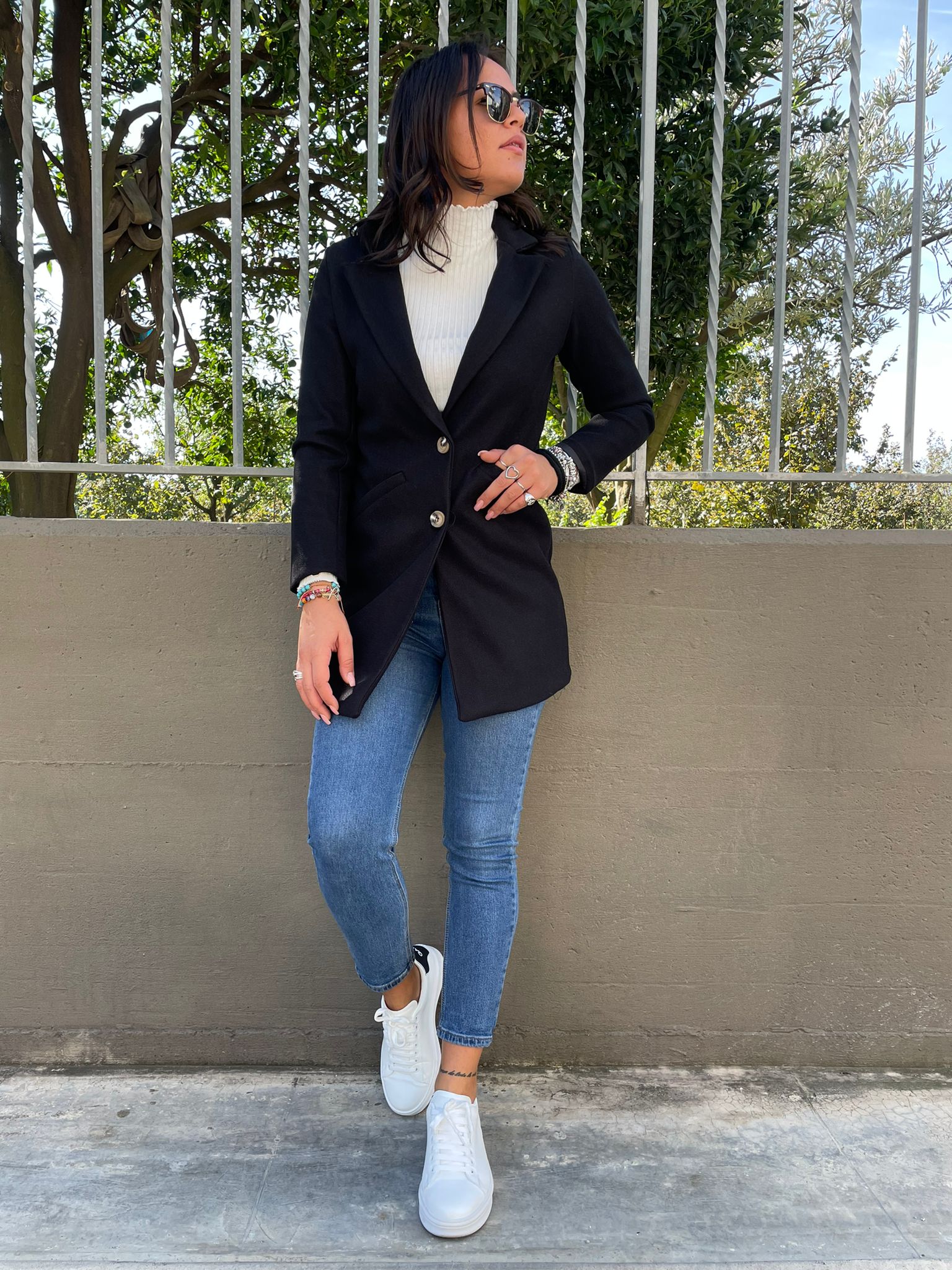 Cappottino mono petto tinta unita