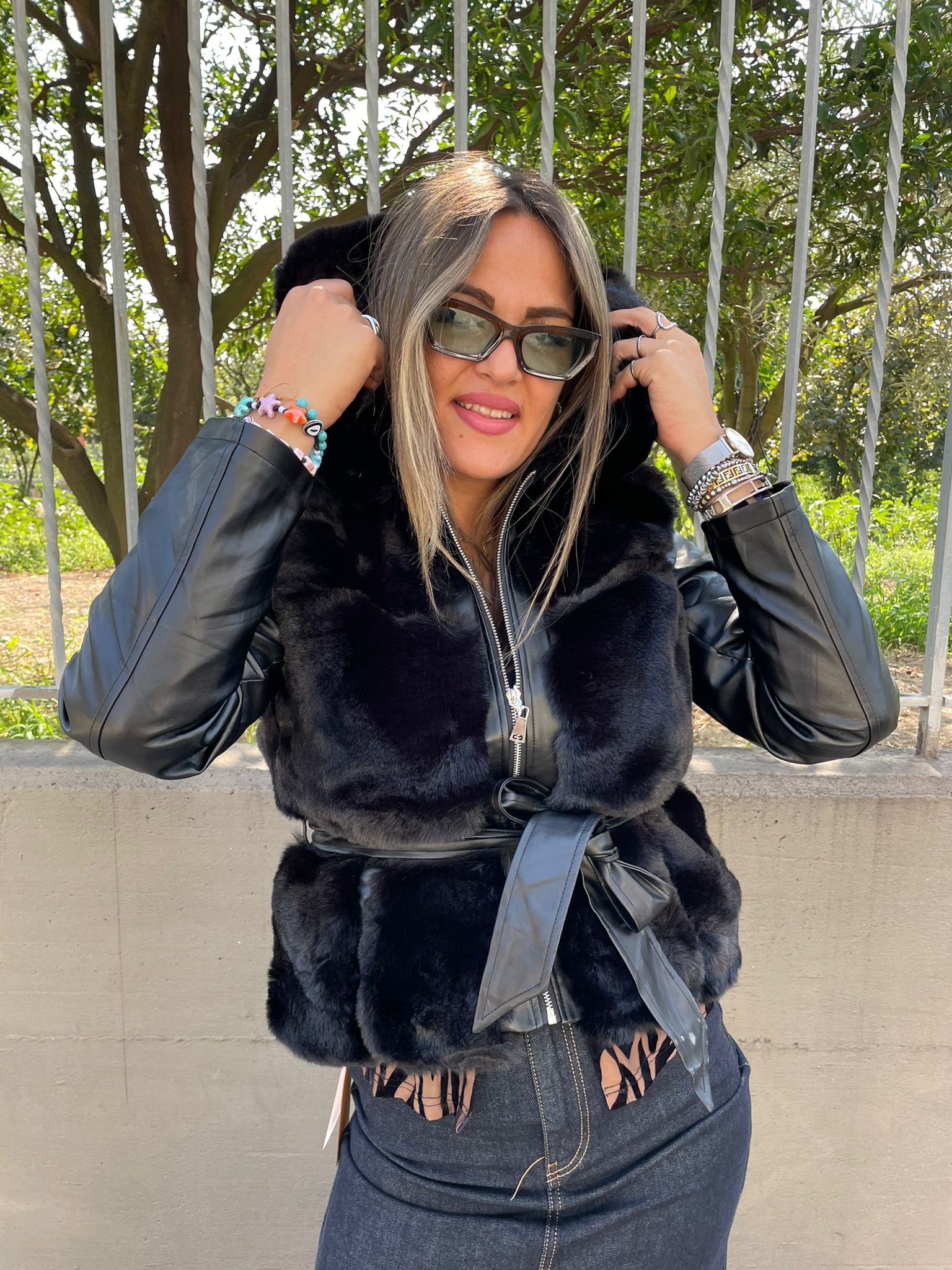 Giubbotto Chiodo Giubbotto Pelle Pelo Chiodo Giacca Pelle Donna