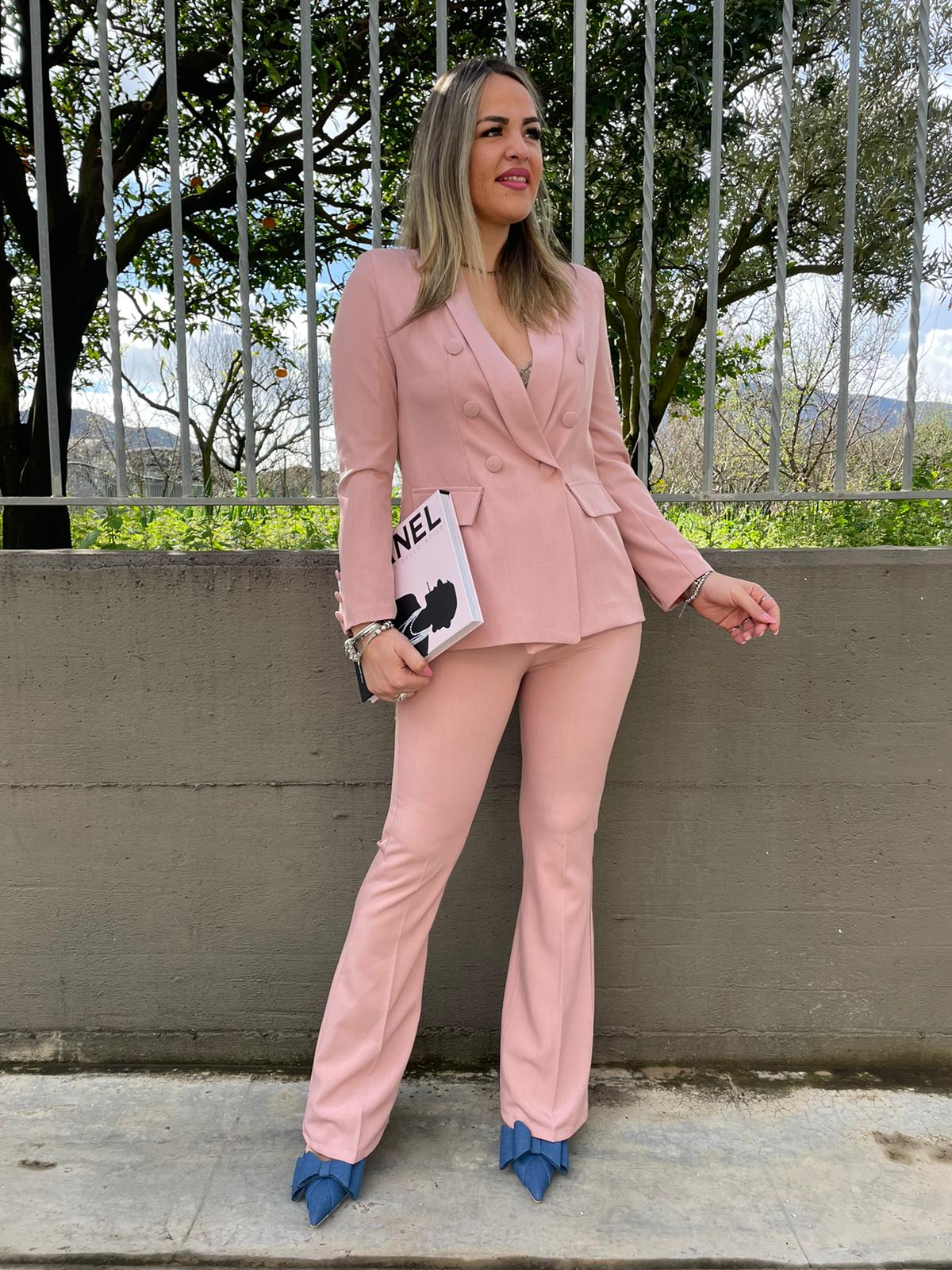 A Zampa Completo Giacca E Pantalone Fucsia Tailleur Giacca Con