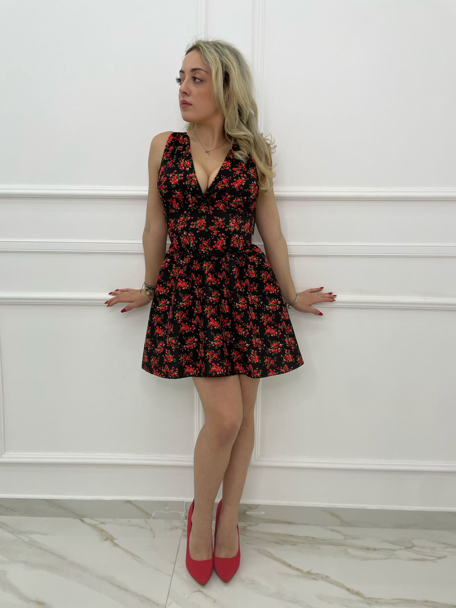 Vestitino floreale con finto bustino