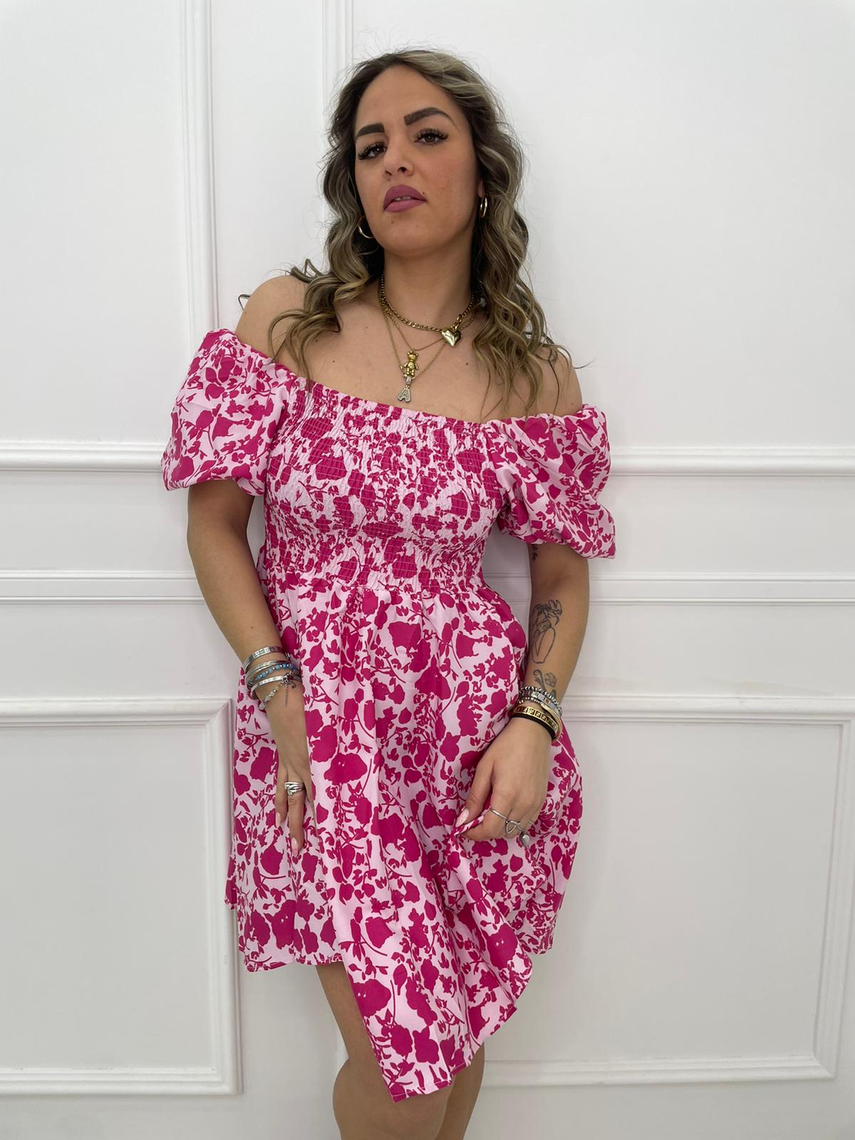 Vestitino floreale con maniche a sbuffo