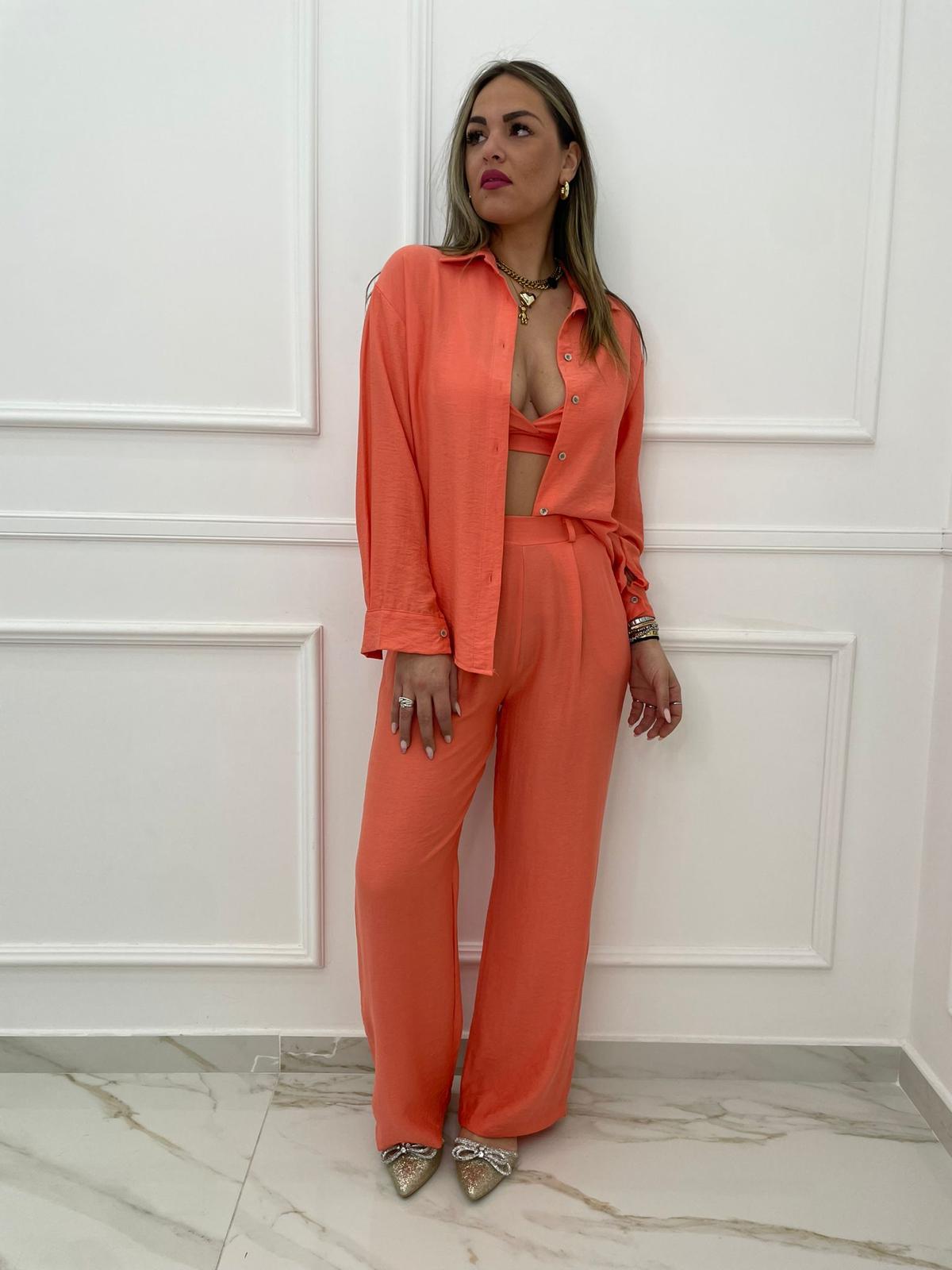 Coordinato 3 pezzi trama stropicciata