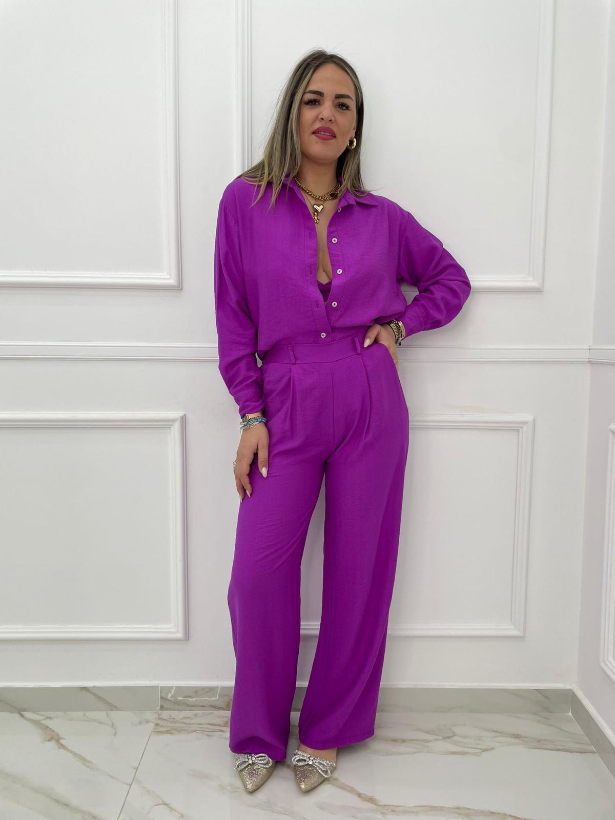 Coordinato 3 pezzi trama stropicciata