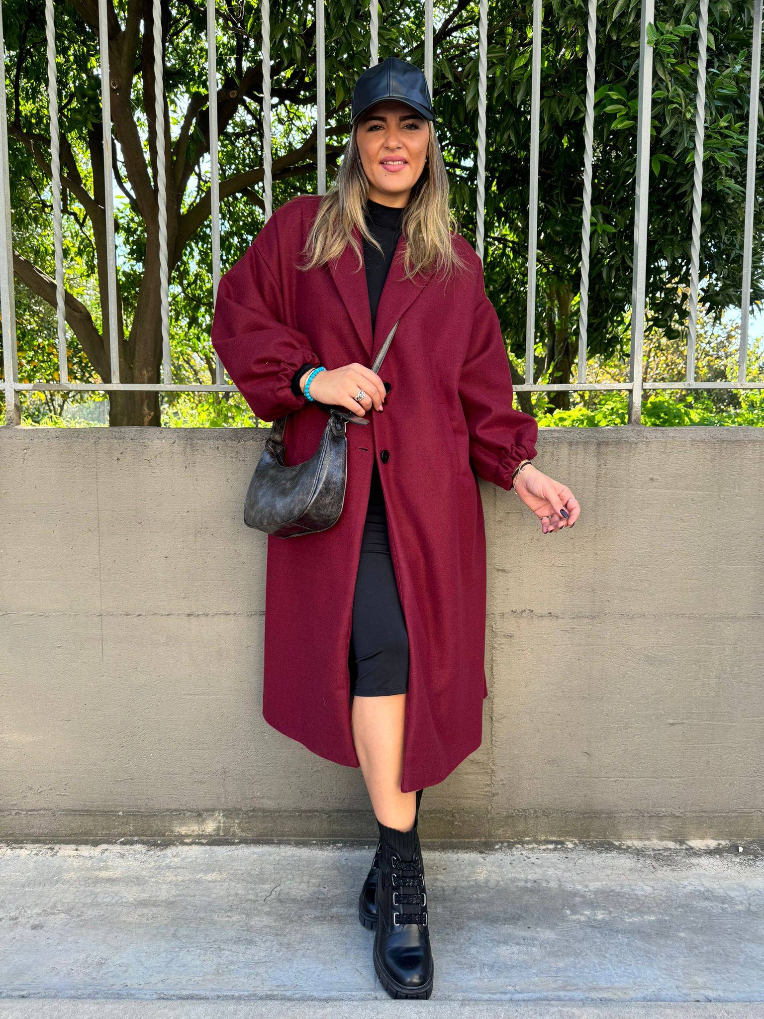 Cappotto over con maniche a palloncino