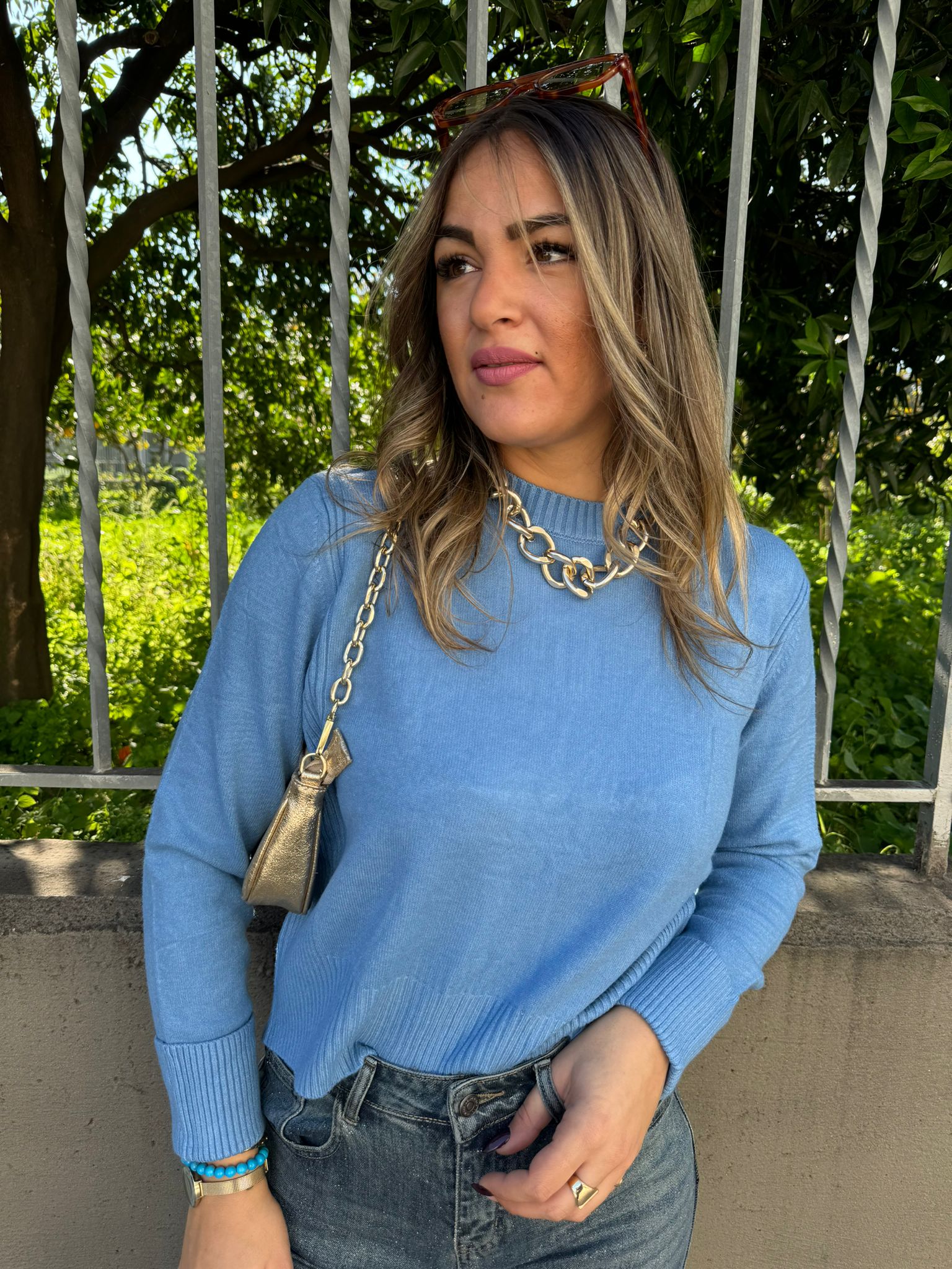 Maglione con risvolto ai polsi