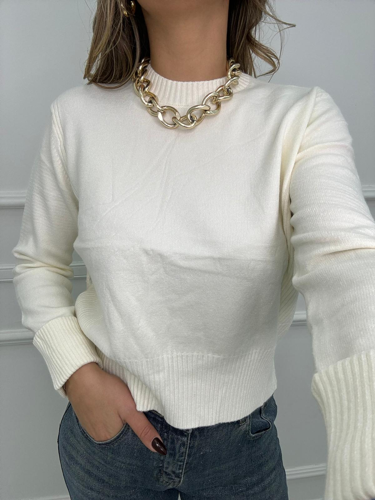 Maglione con risvolto ai polsi