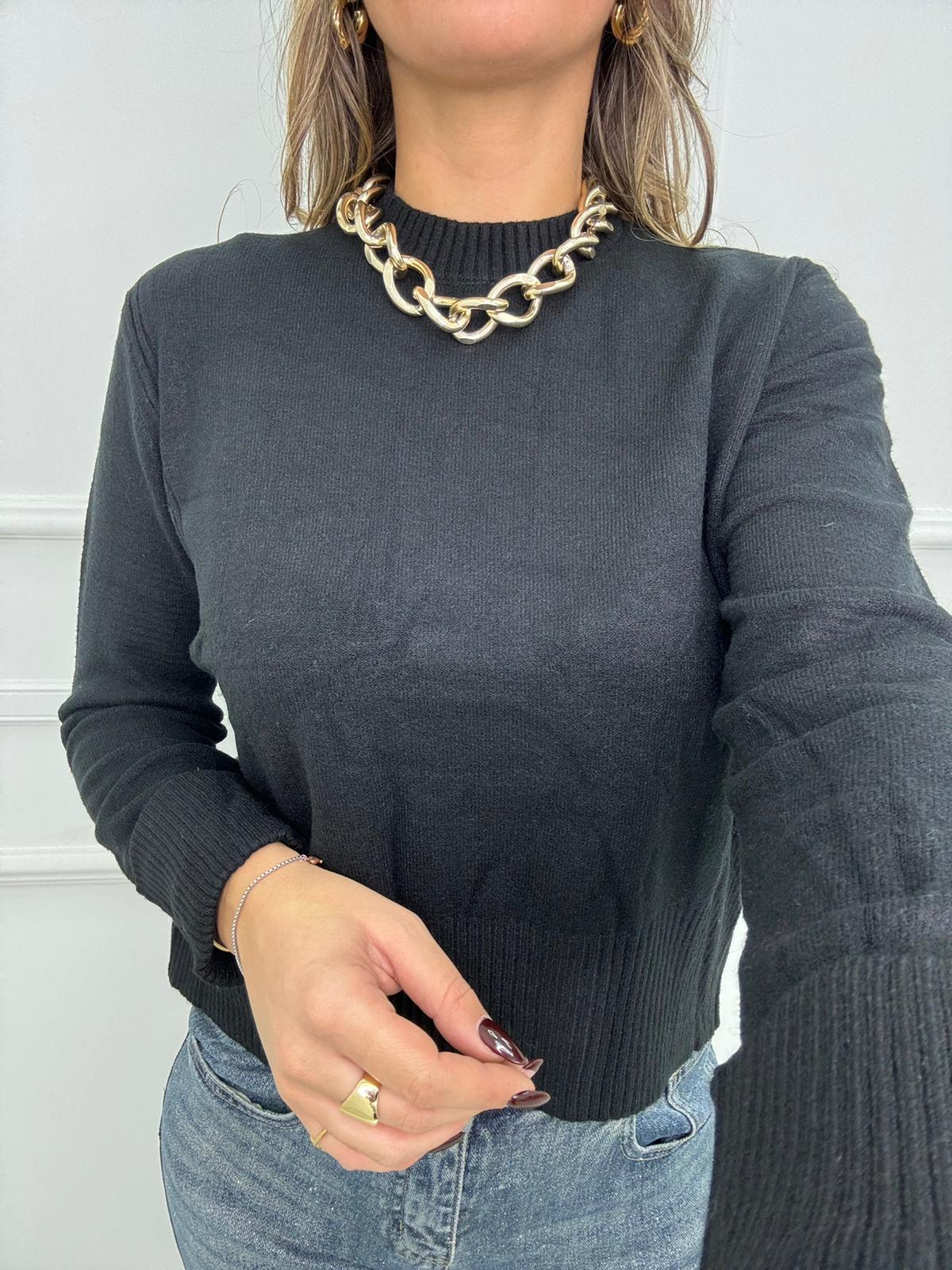 Maglione con risvolto ai polsi