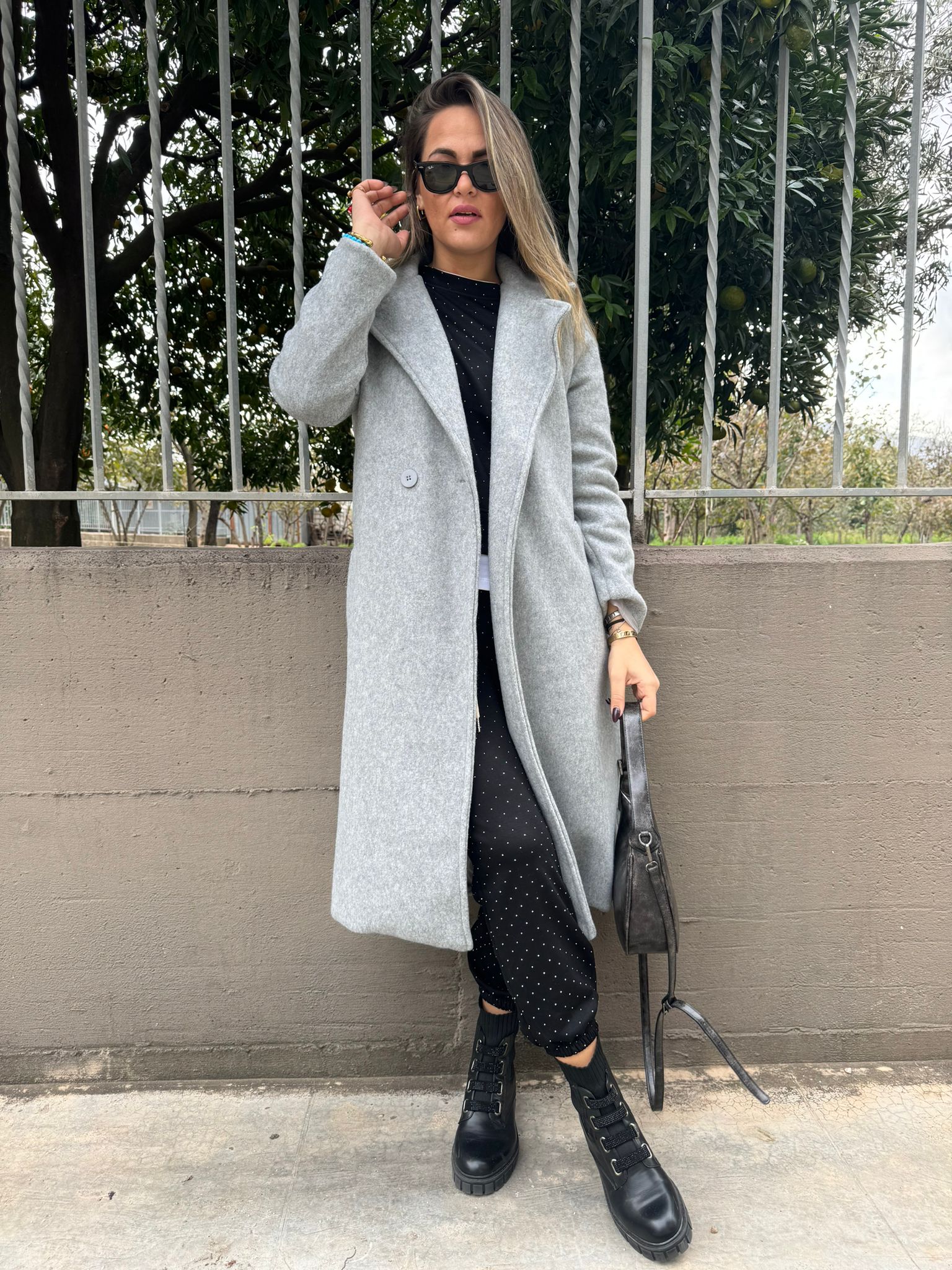 Cappotto over tinta unita doppio petto