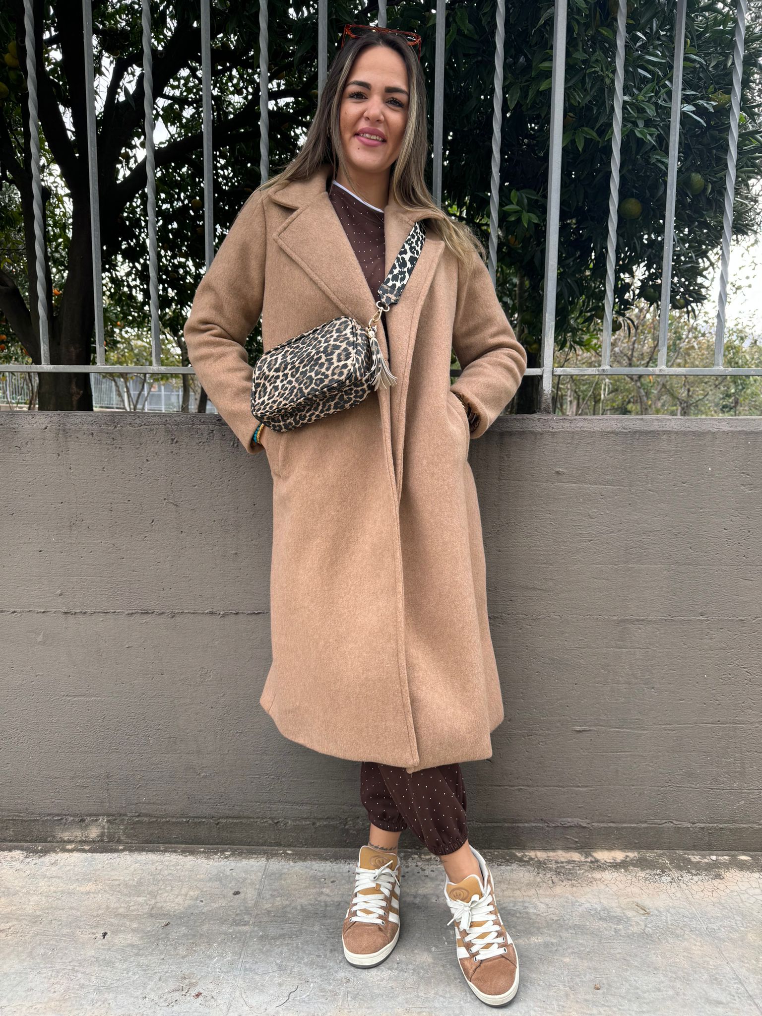 Cappotto over tinta unita doppio petto