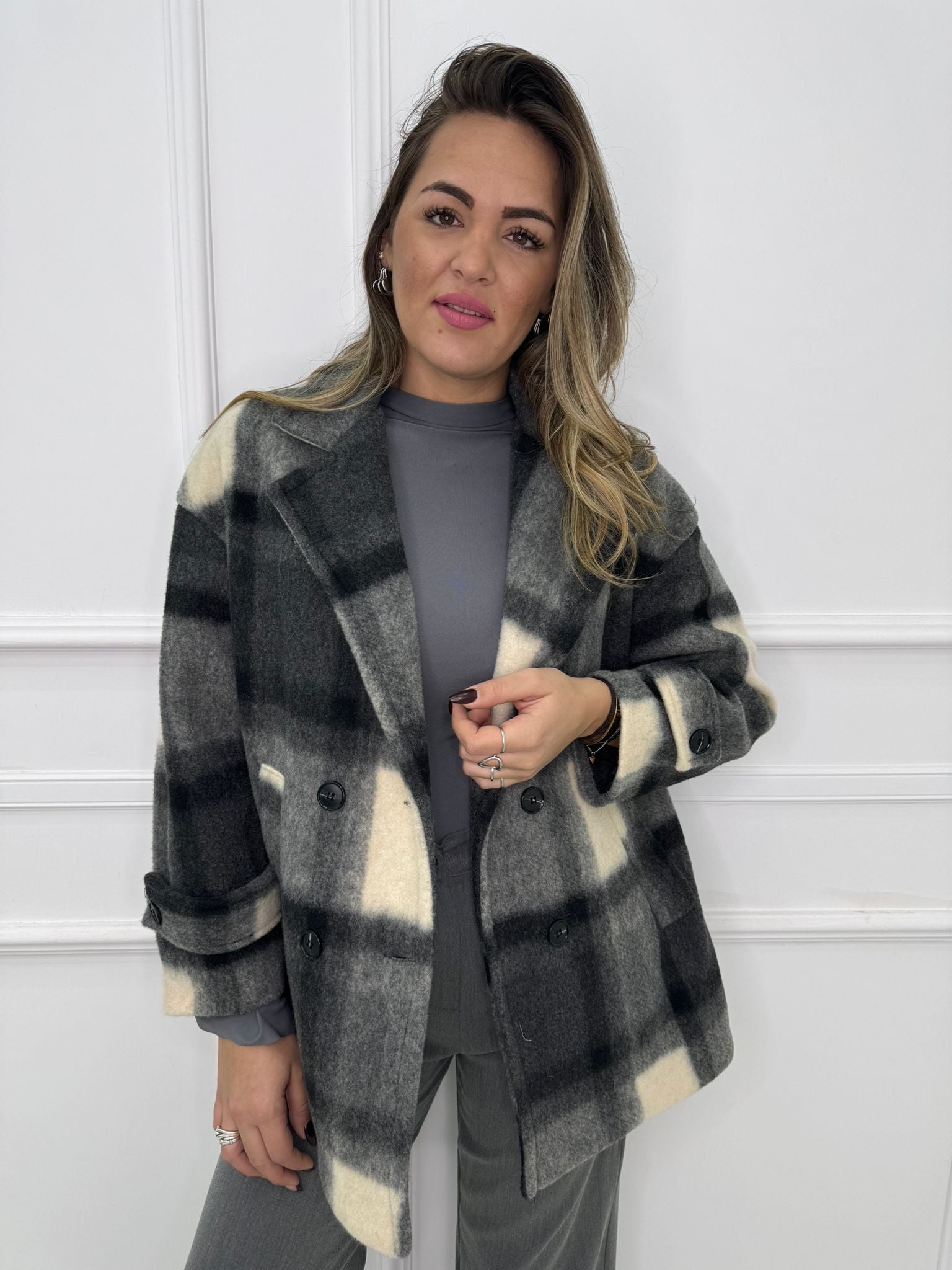 Cappottino in flanella fantasia quadroni