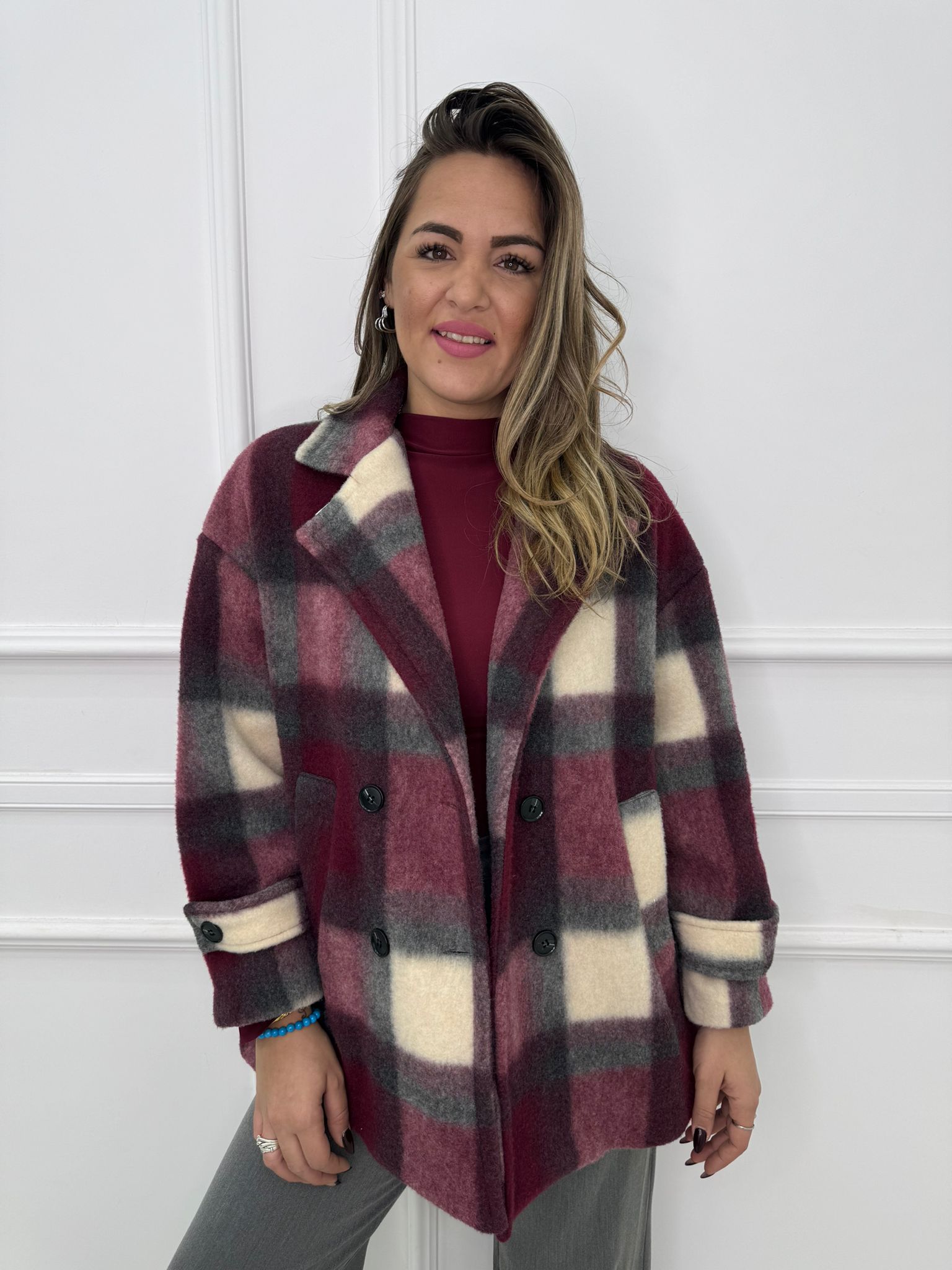 Cappottino in flanella fantasia quadroni