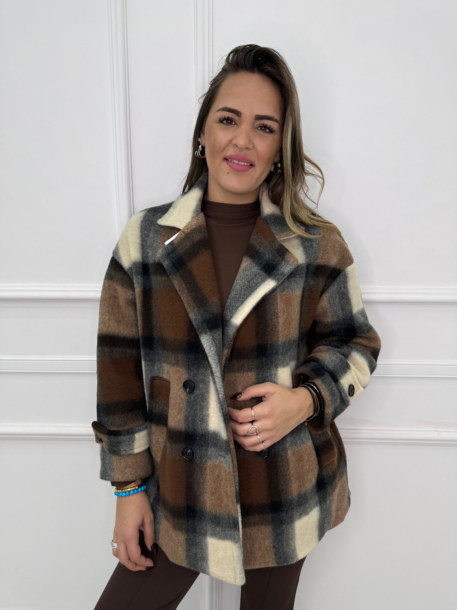 Cappottino in flanella fantasia quadroni