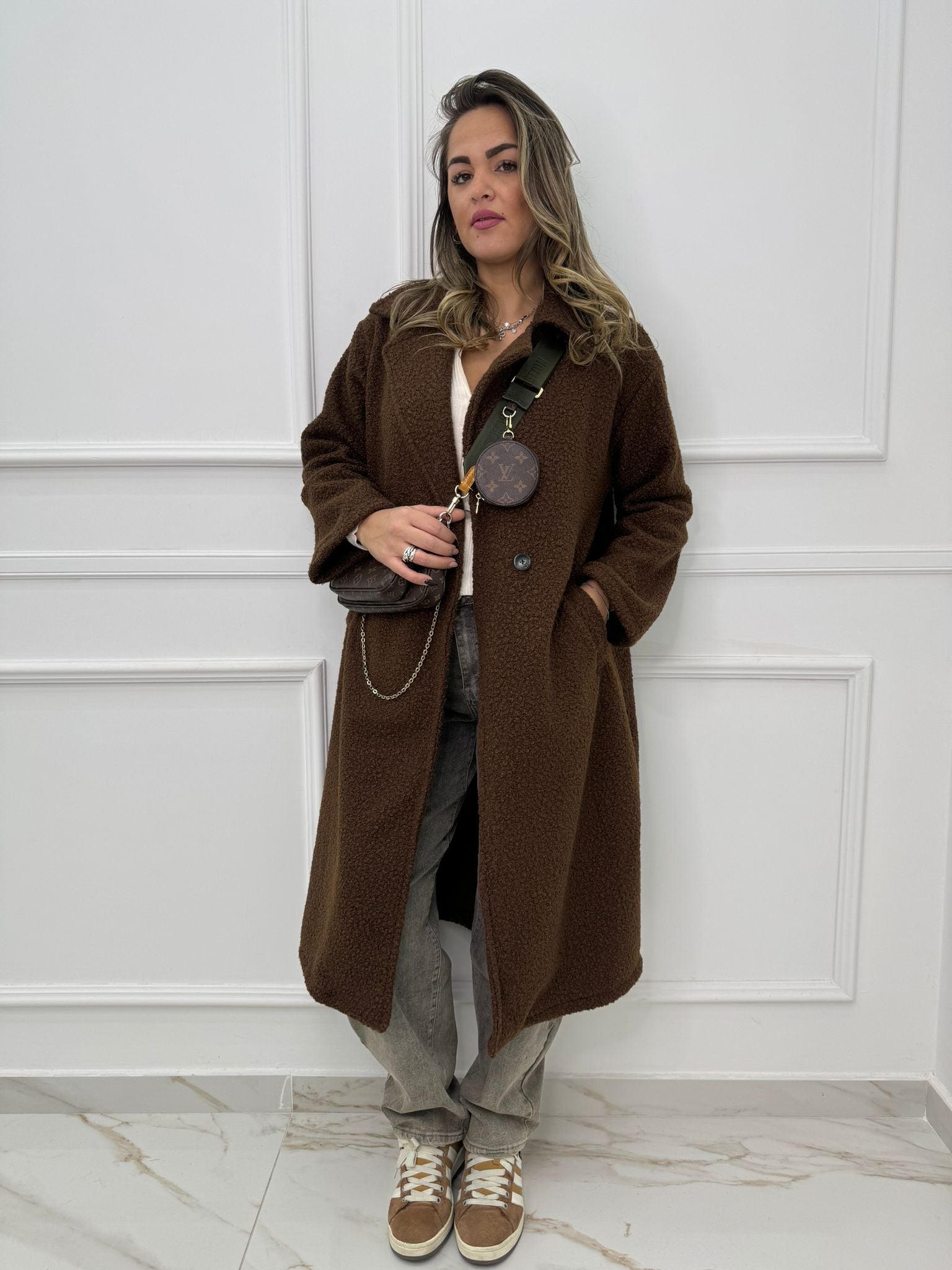 Cappotto in alpaca doppio petto