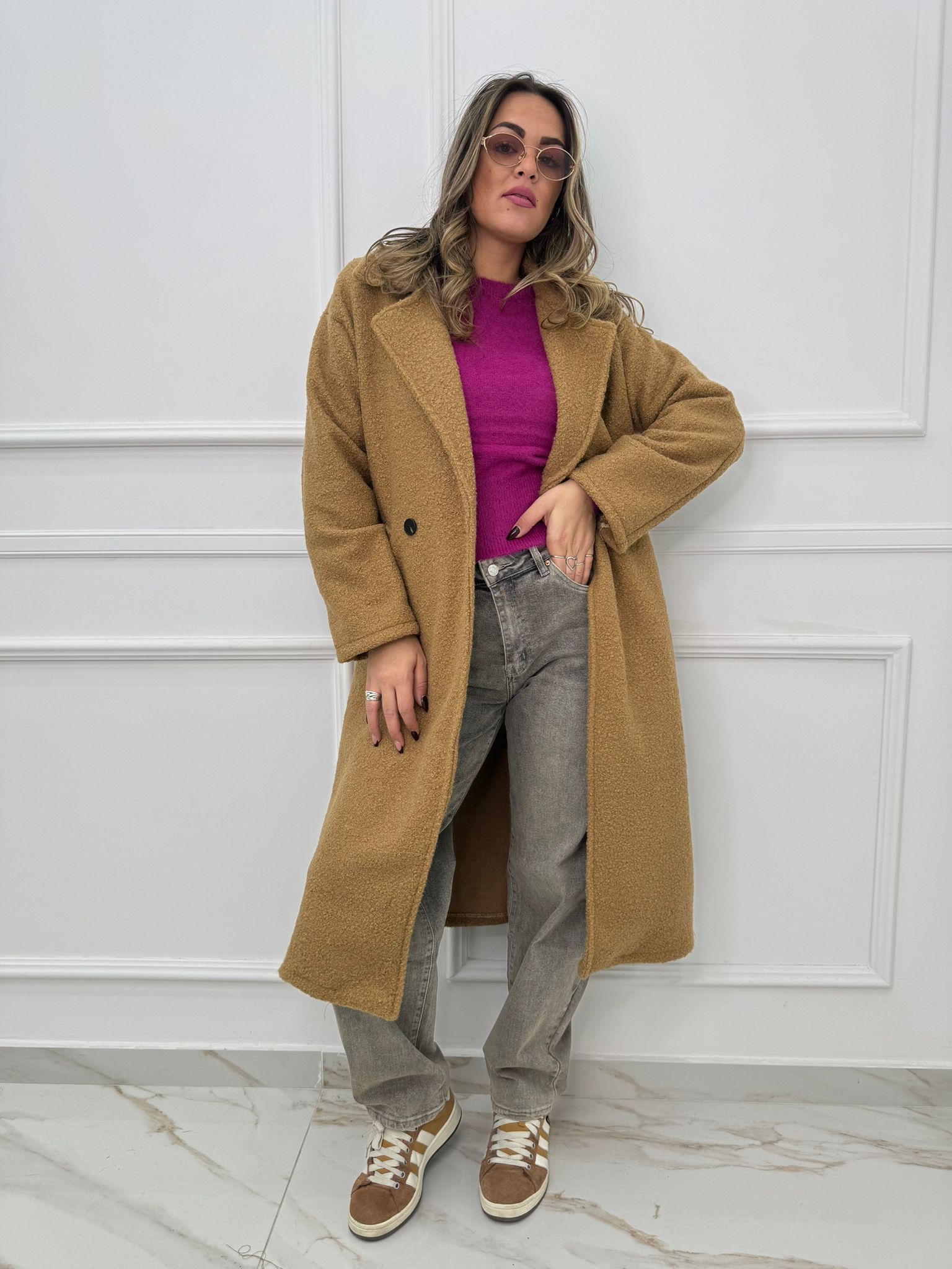 Cappotto in alpaca doppio petto