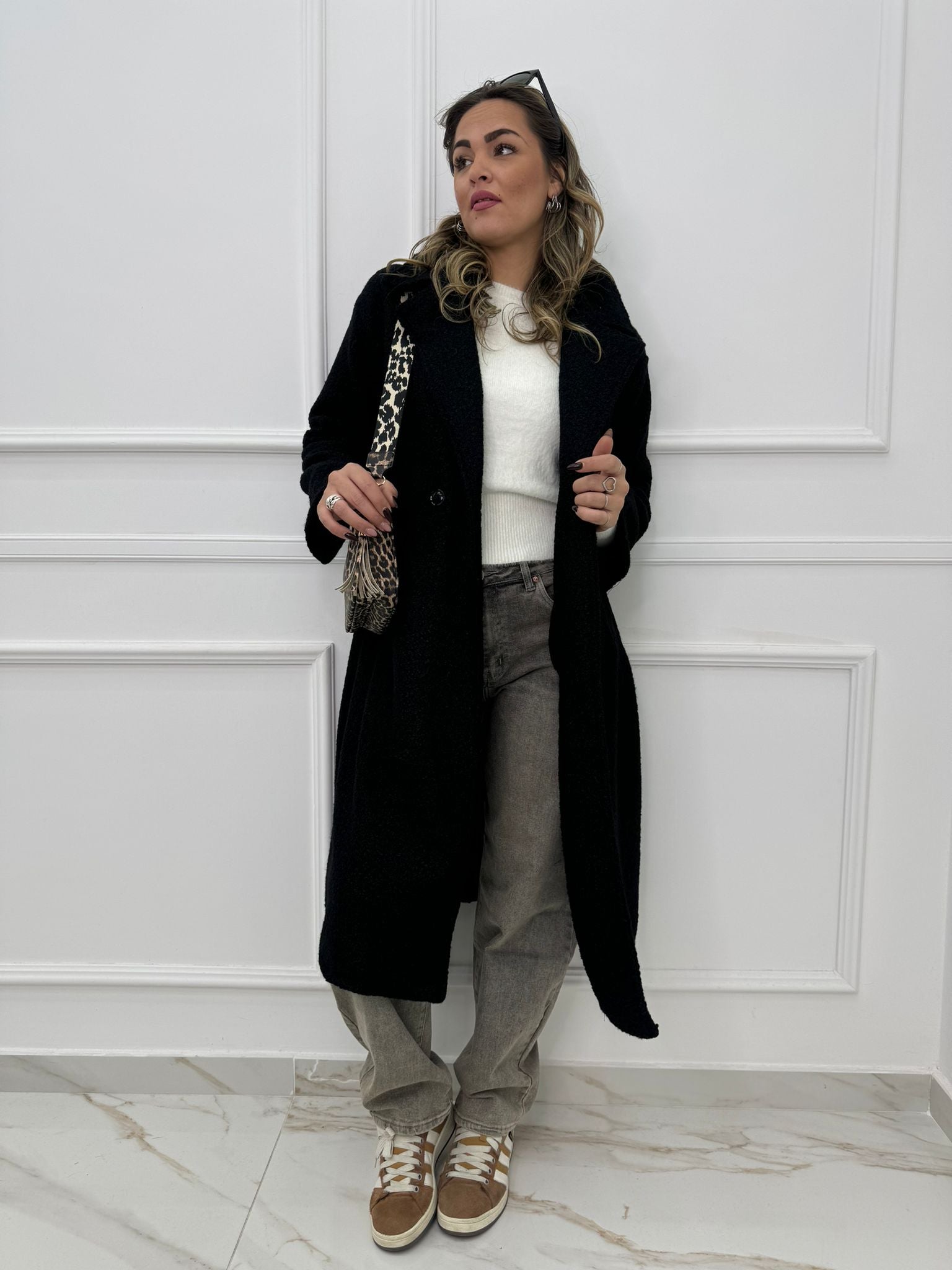 Cappotto in alpaca doppio petto