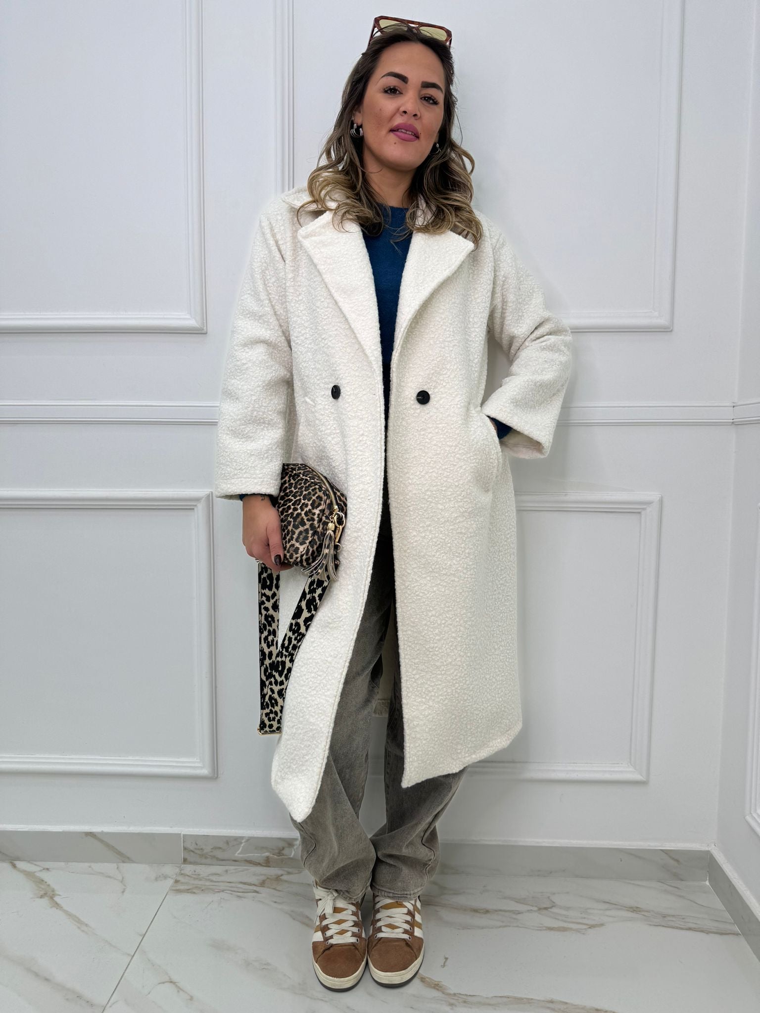 Cappotto in alpaca doppio petto