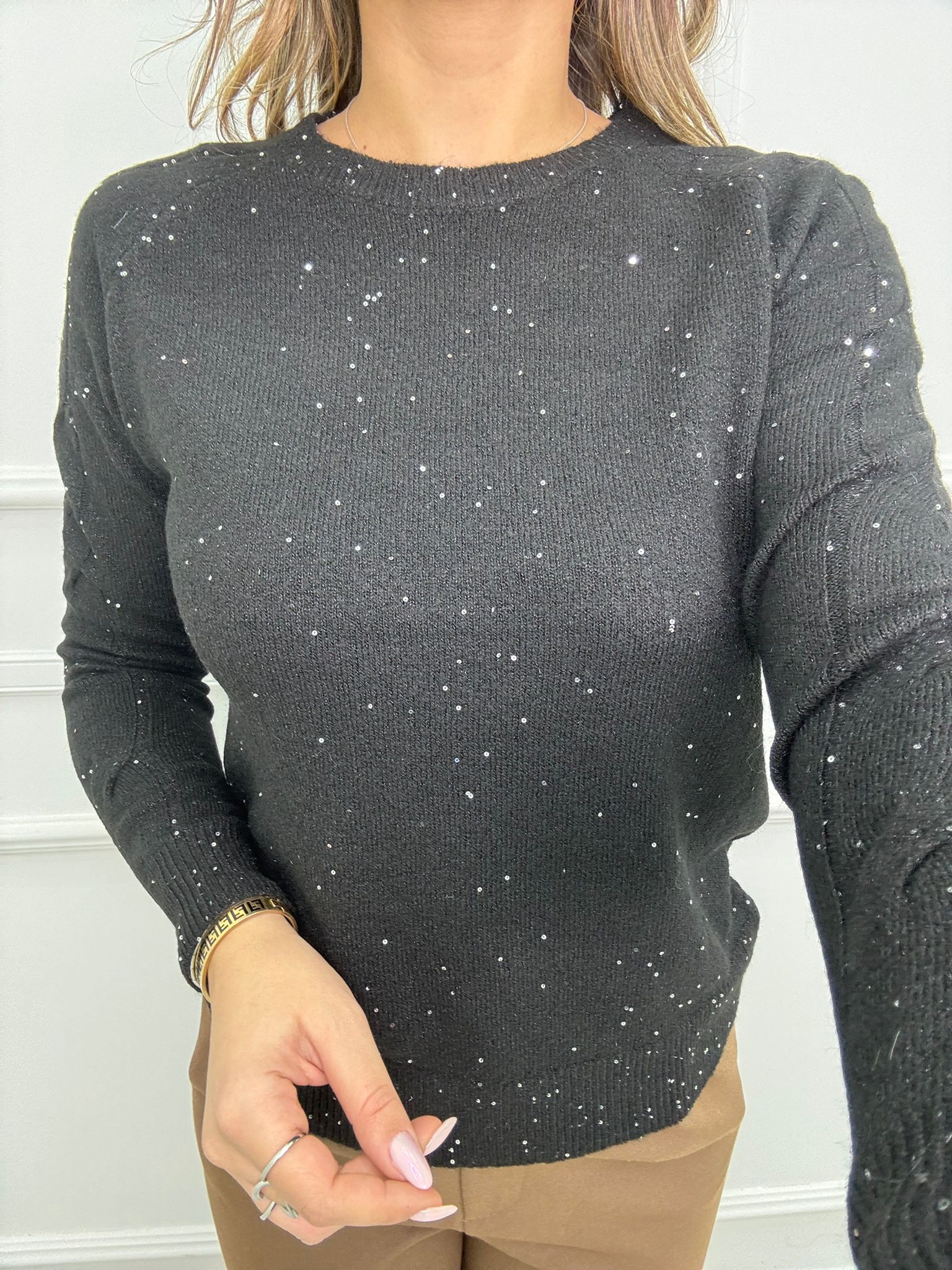 Maglioncino giro collo lurex