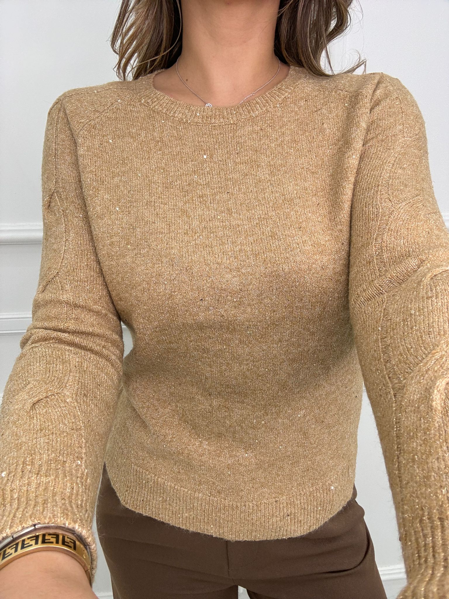 Maglioncino giro collo lurex