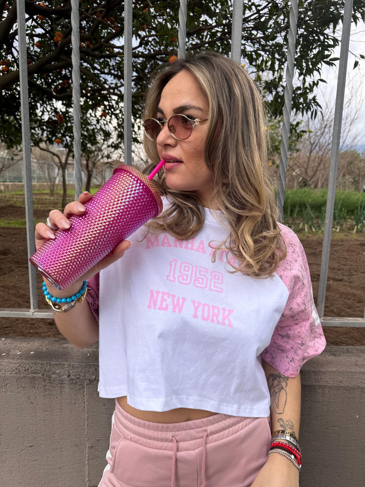 T-shirt crop Manhattan