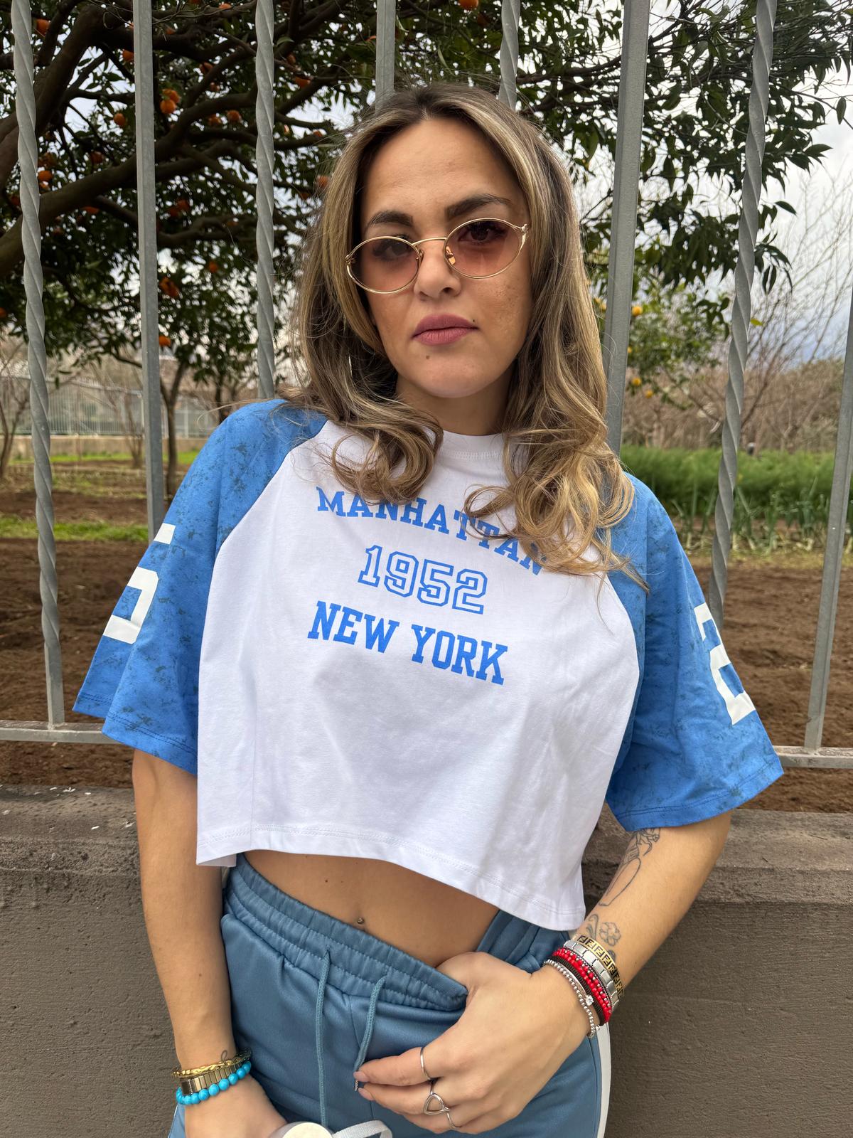 T-shirt crop Manhattan