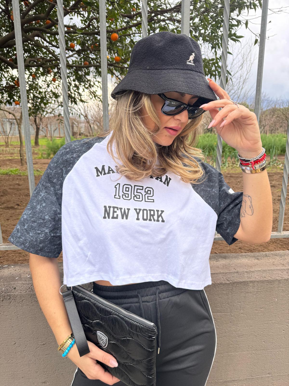 T-shirt crop Manhattan