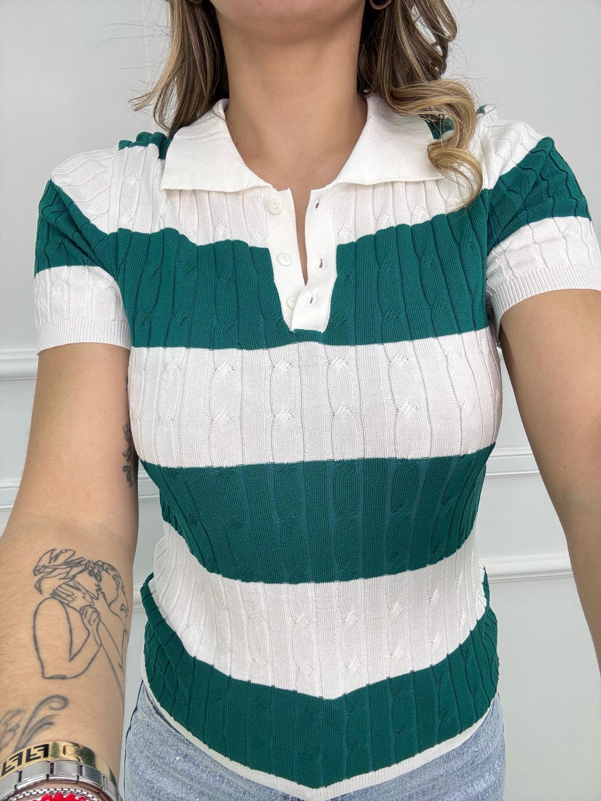 Maglia in filo mezza manica a polo