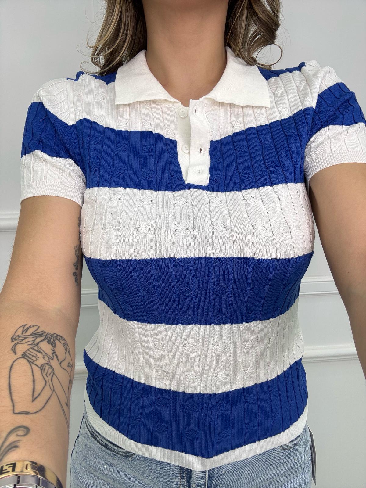 Maglia in filo mezza manica a polo