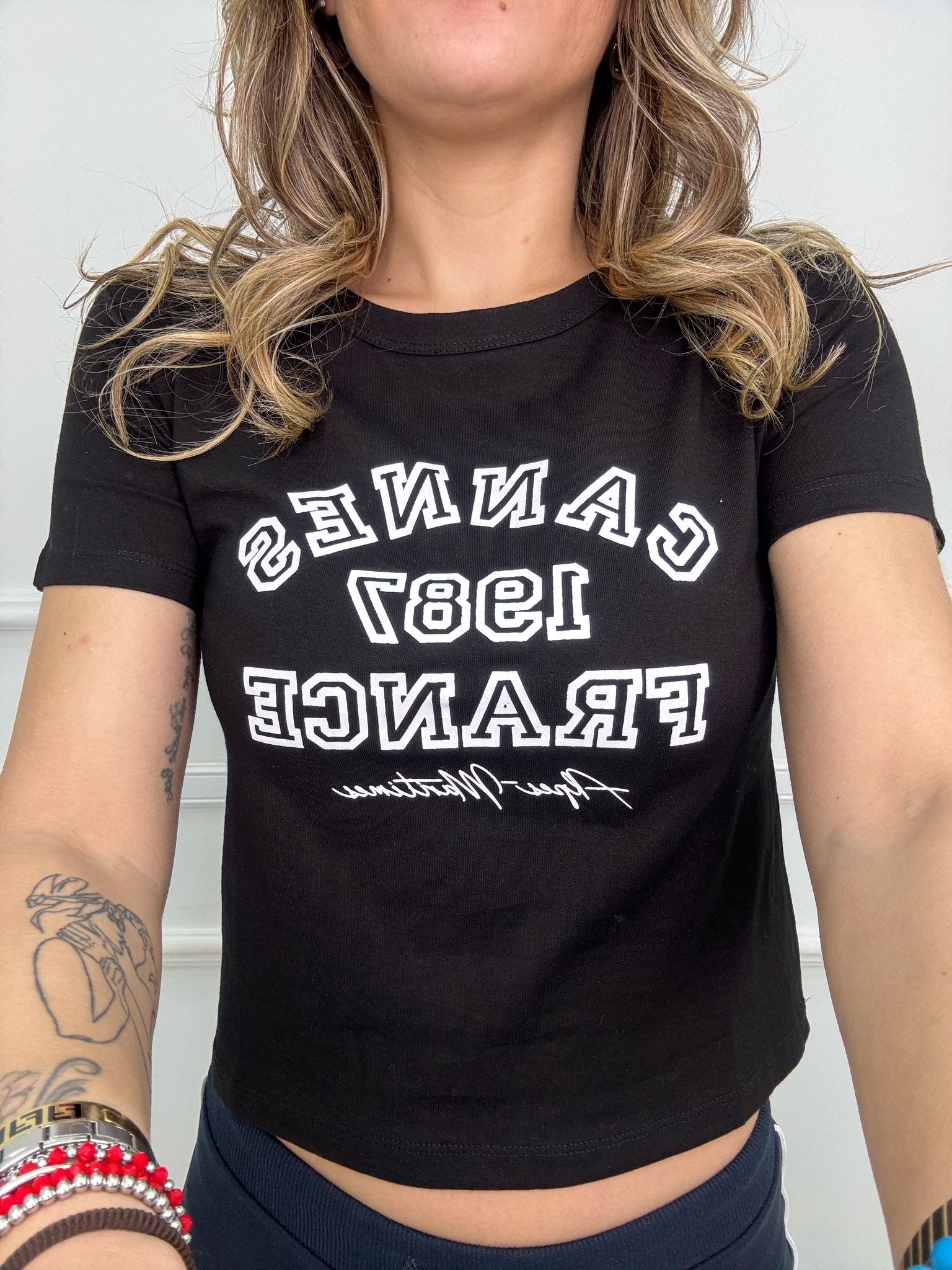 T-shirt crop "Cannes"