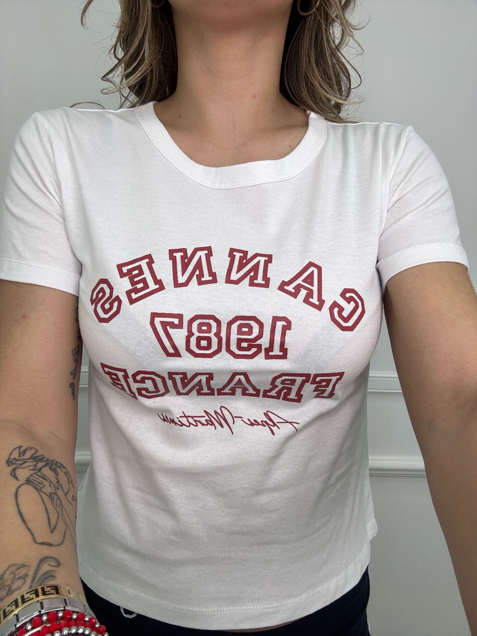 T-shirt crop "Cannes"