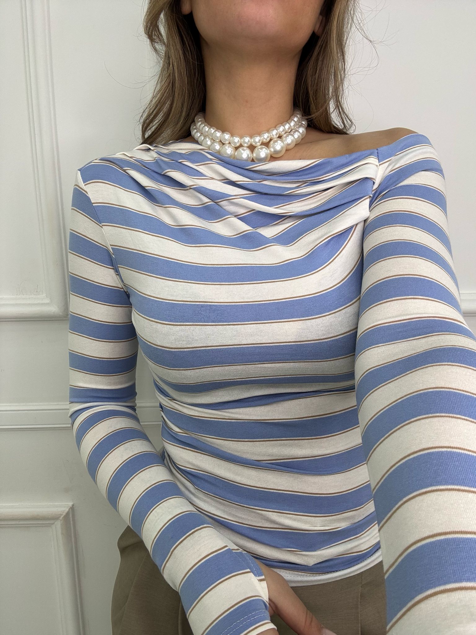 Maglia in lycra a righe