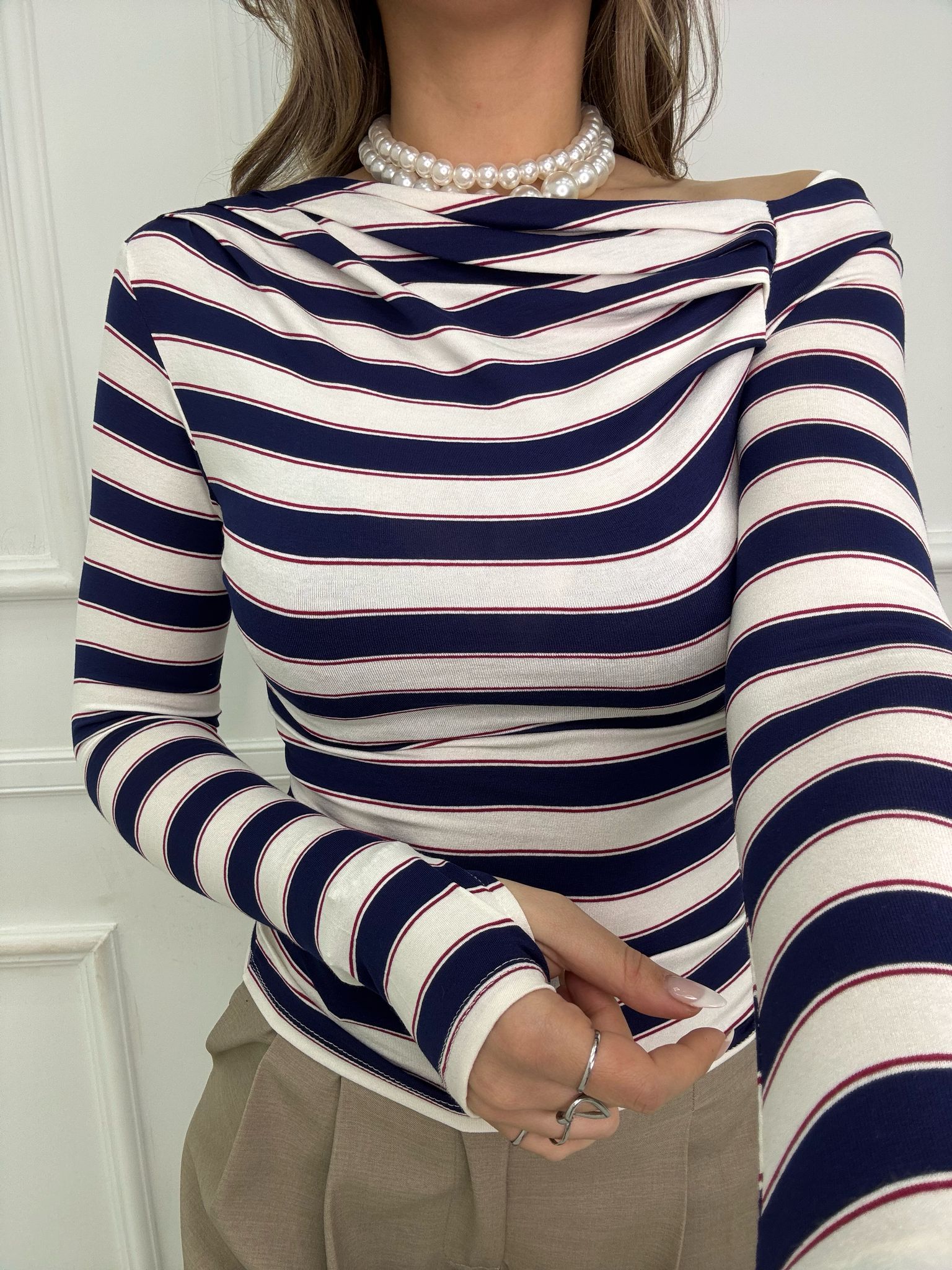 Maglia in lycra a righe