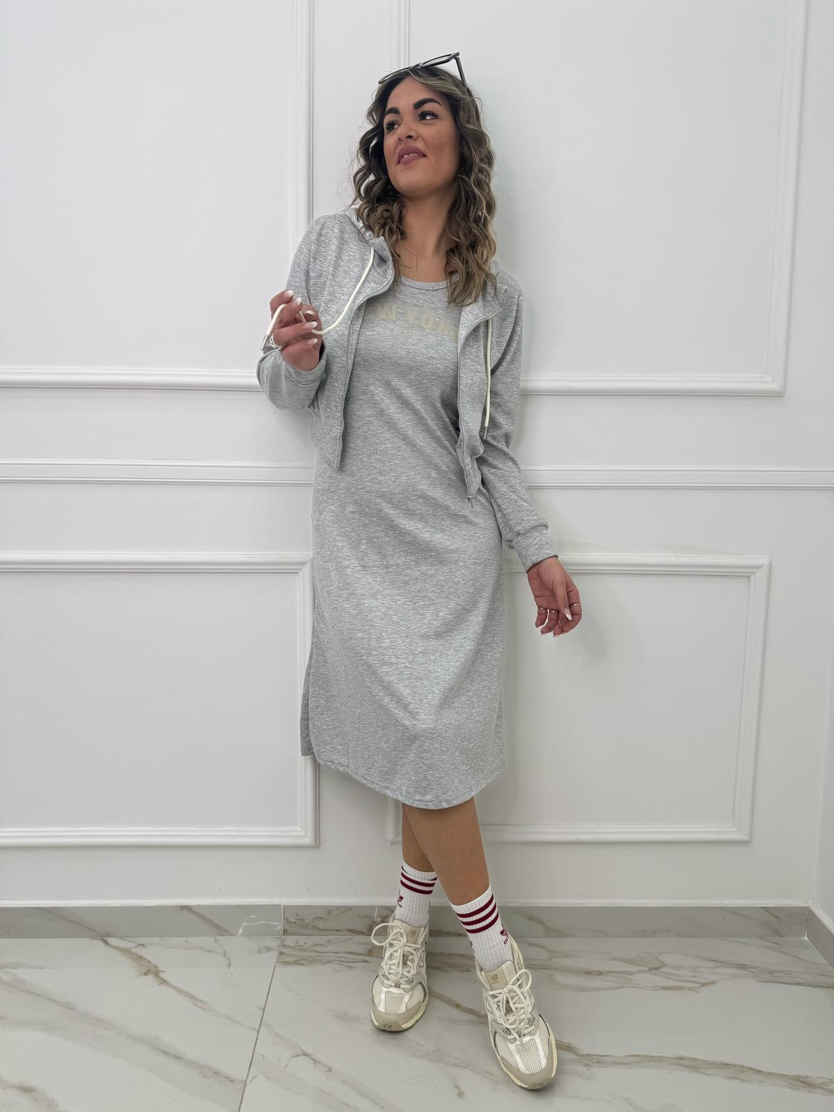 Coordinato 2 pezzi con vestito e felpa