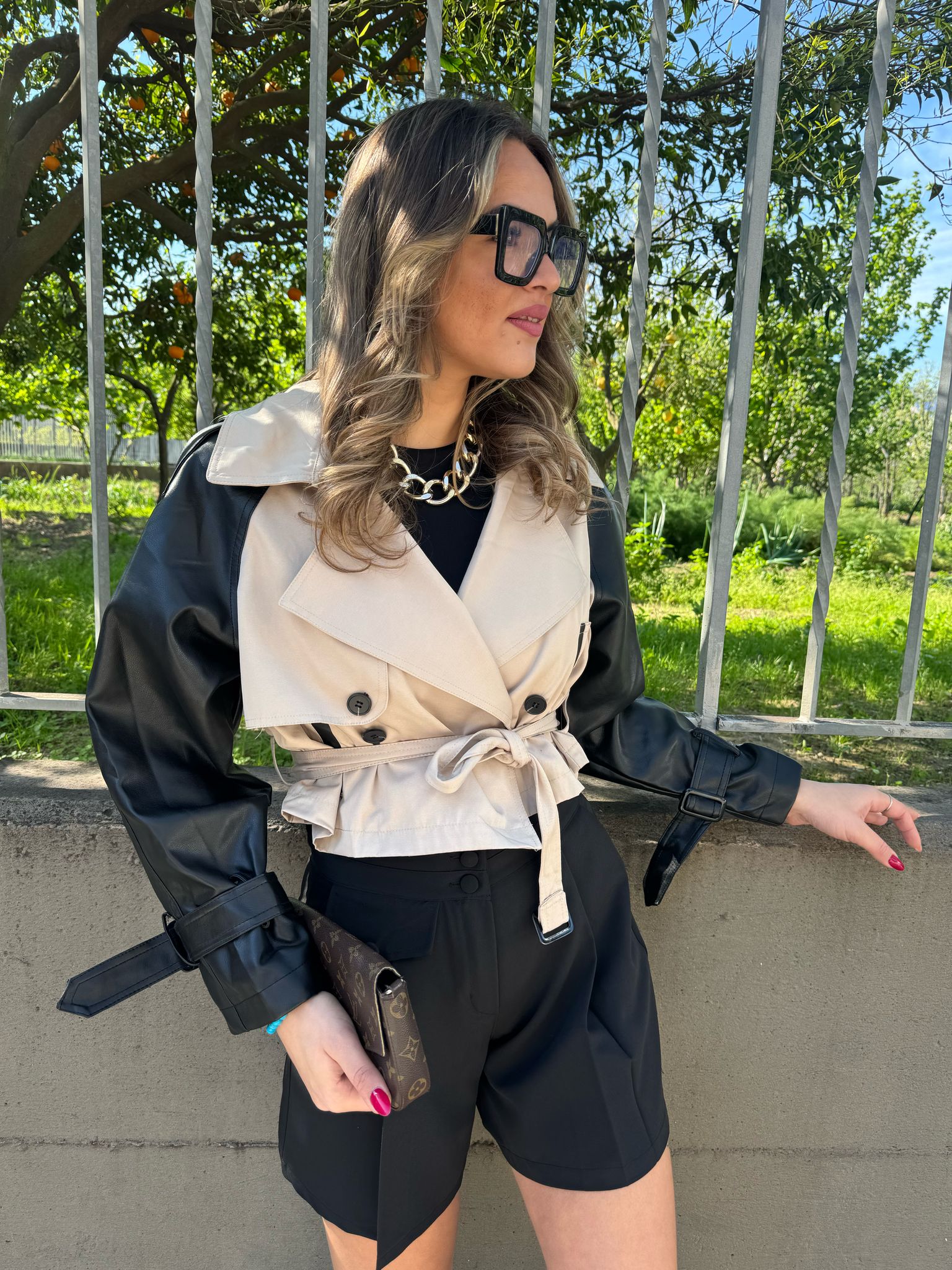 Pantaloncino vita alta con pinces